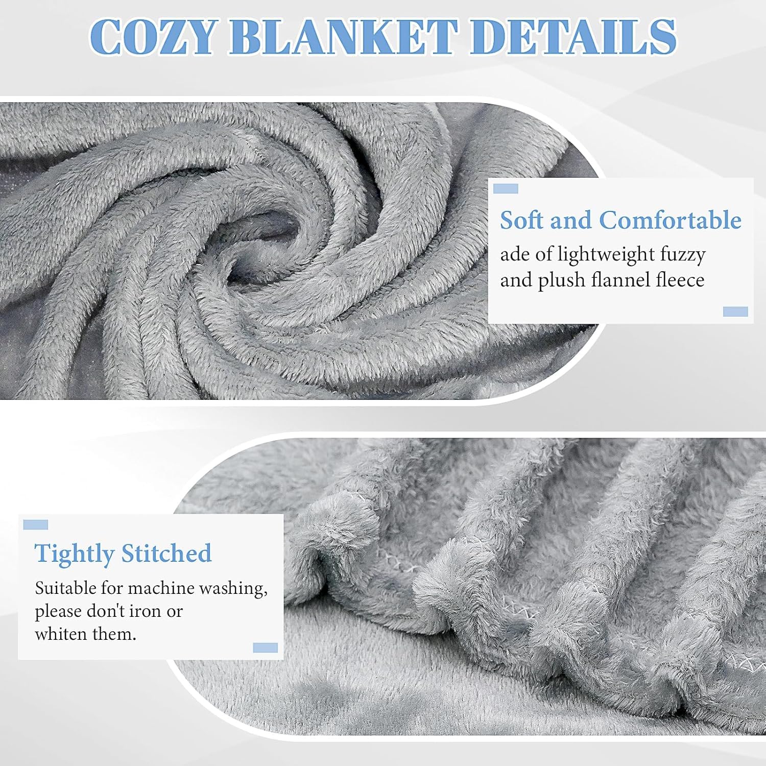 Couverture Enfant Douce, Plaid Enfant Polaire Lot de 10, Couverture Flanelle Chaud pour Crèche et Maternelle, Plaid Bébé Garçons et Filles, Cadeau, Lit d'appoint Toutes Les Saisons (Gris,100x120cm)