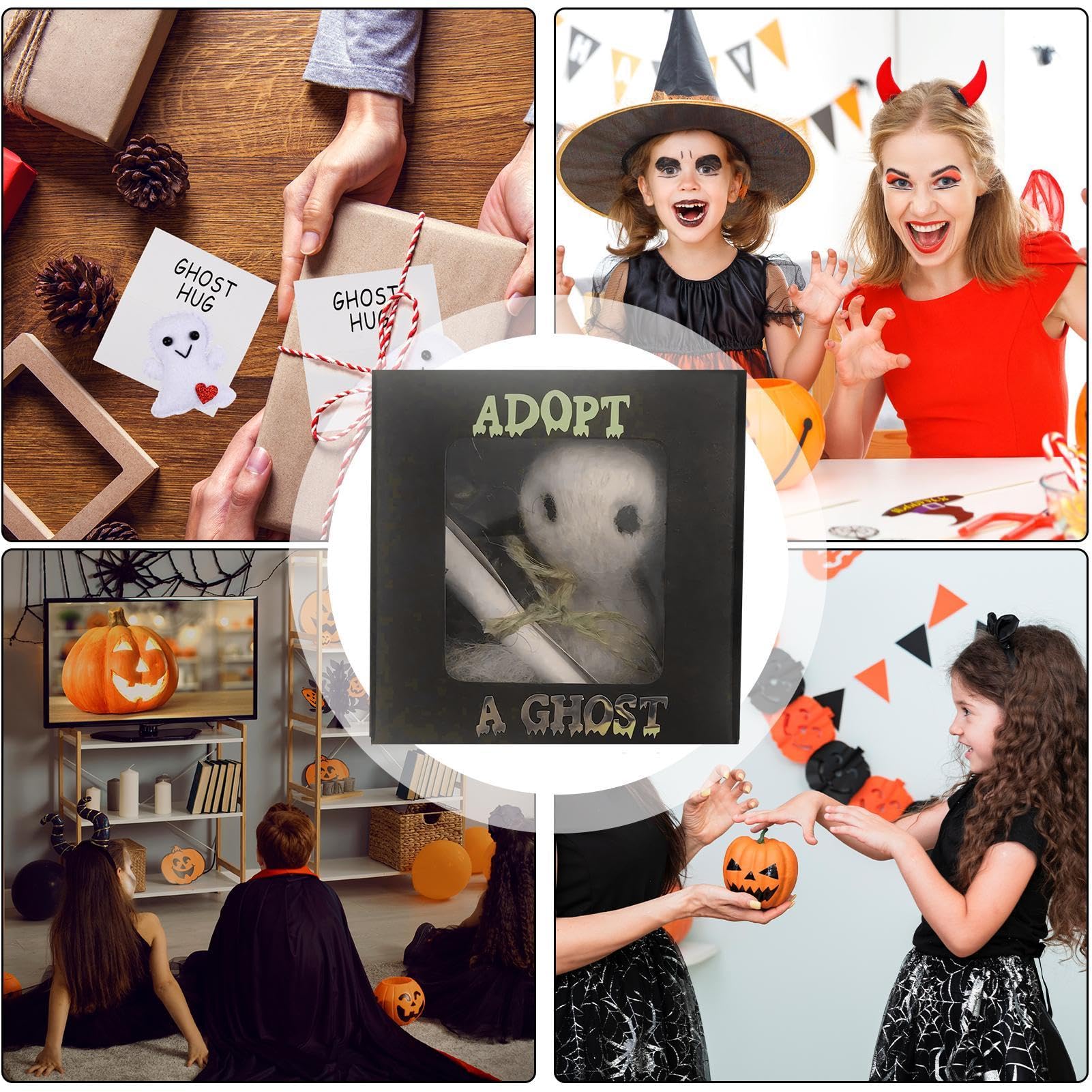 Adopta Un Fantasma,Adopta Un Fantasma En Una Caja Lindo Pequeño Fantasma De Bolsillo,Muñeco Fantasma De Fieltro Sobrenatural Compañero para Decoraciones De Halloween