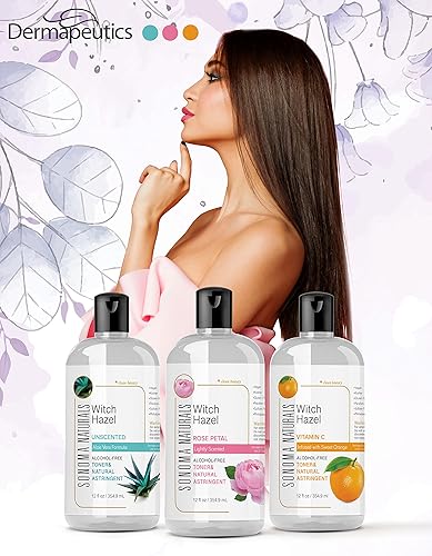 Miniatura 5 de Agua de rosas para rostro con tóner sin alcohol y astringente natural para la cara, tóner para piel seca  Tónico hidratante y de limpieza profunda