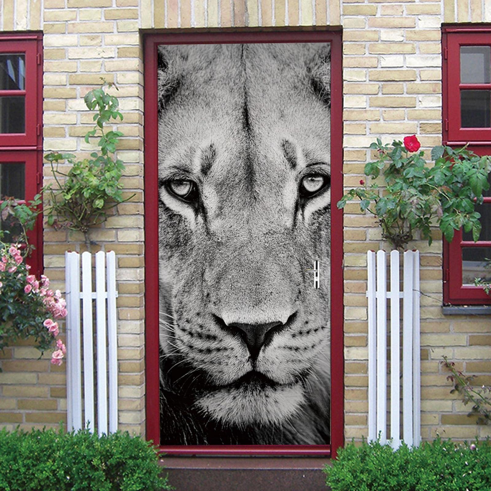 LuSeven 3D Wandtattoo Totenkopf Rosen - 77x200cm Selbstklebend