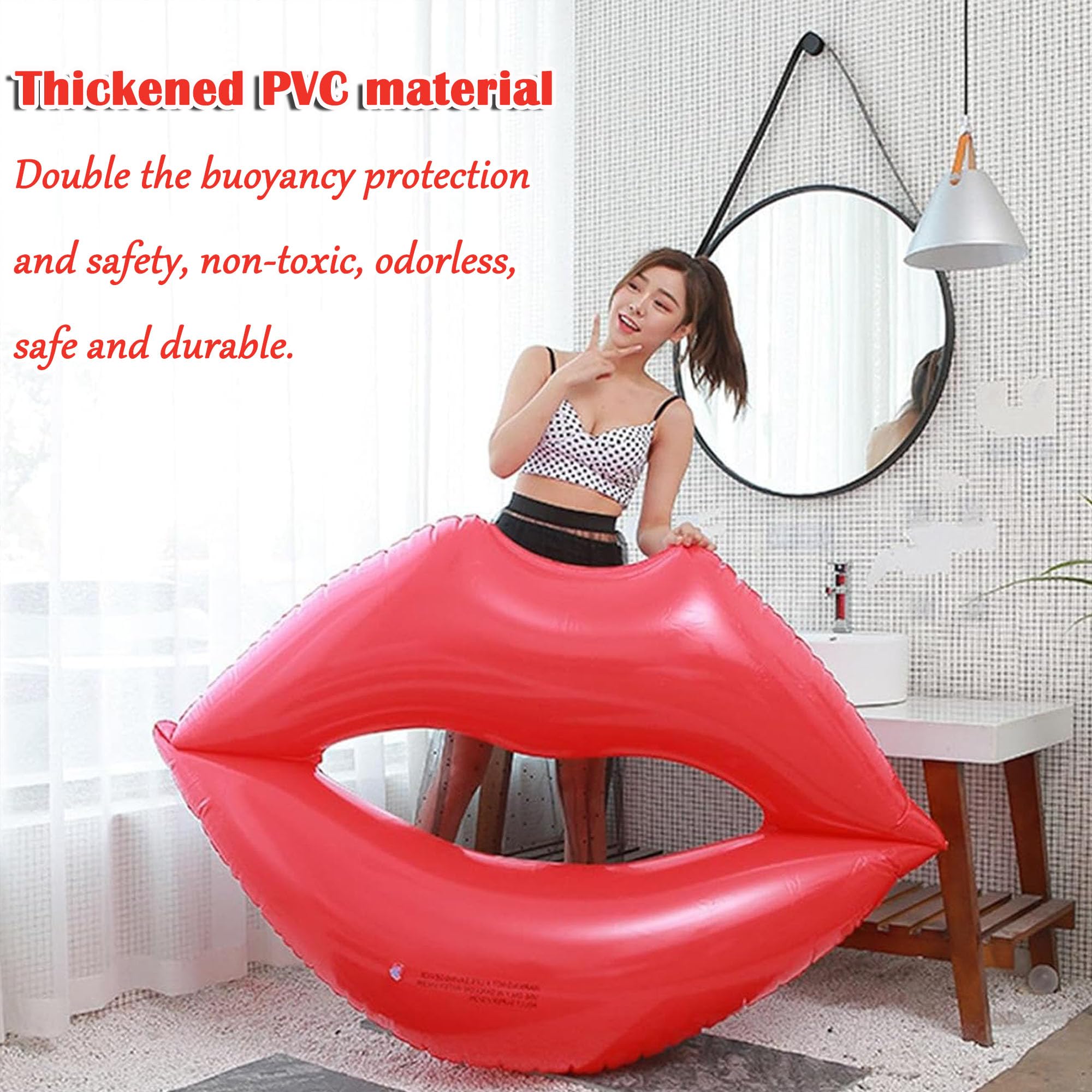 Labbra Rosse Inflatable Swim Rings In Forma Cuore Galleggiante Ad Anello In Formato Cuore Anello Di Nuoto Di Amore Per Piscina Aumento Addensato Pvc Per Feste In Spiaggia