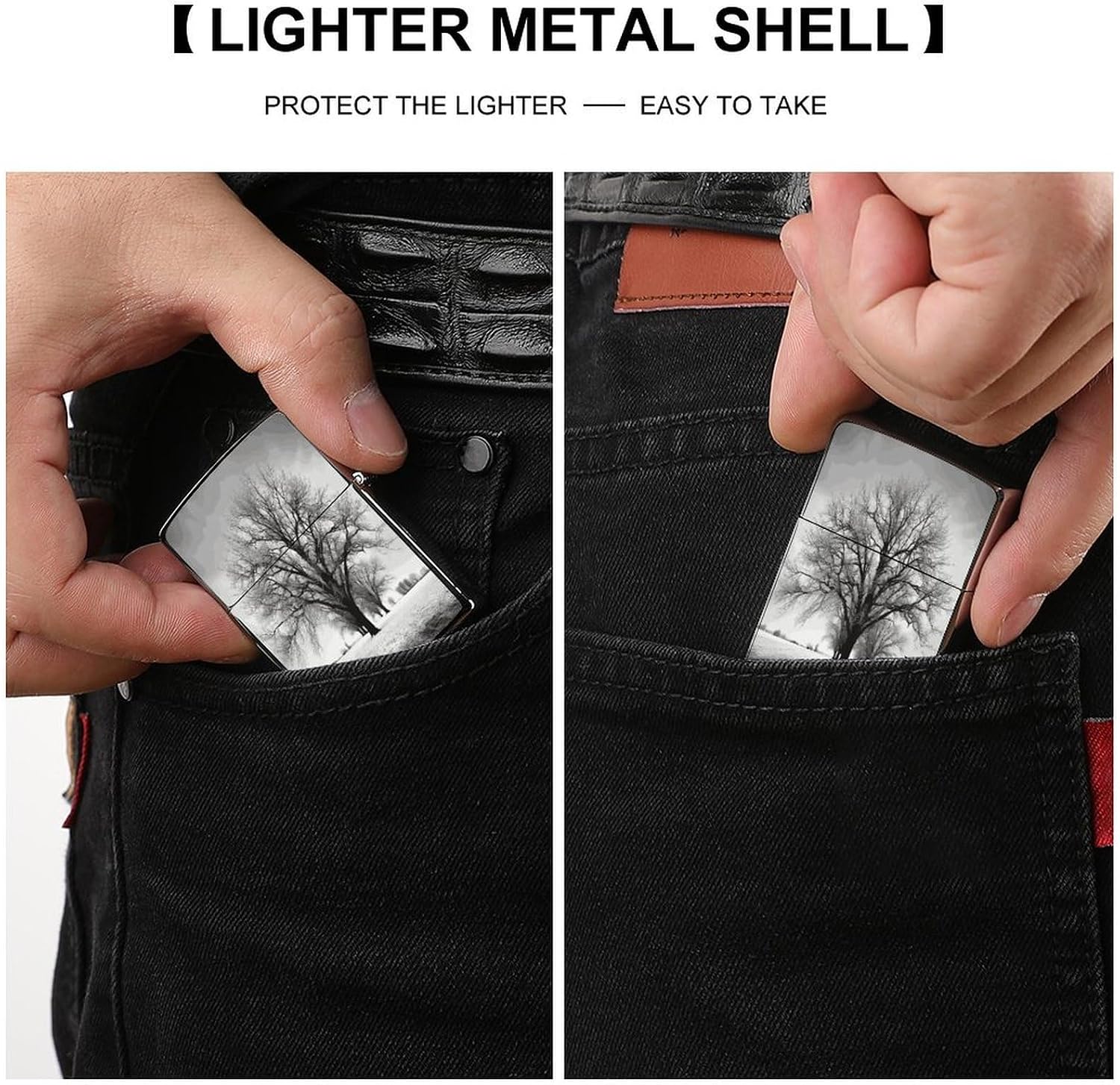 Black and White Tree Lighter Case Cover Lighter Shell