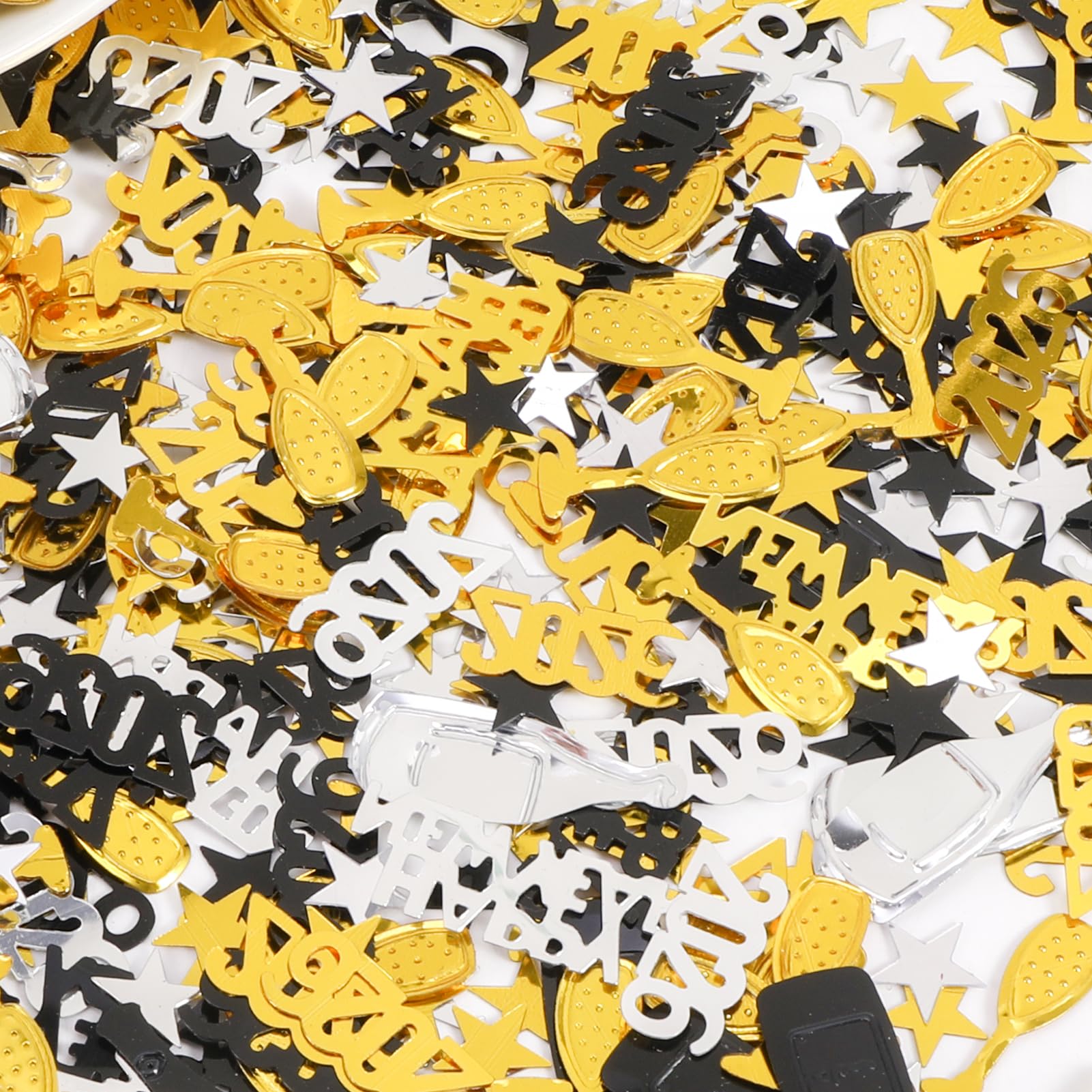 1000 Pezzi Coriandoli Oro Nero, Coriandoli Per Capodanno 2025