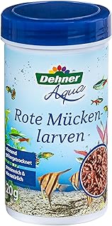 Dehner Aqua Fischfutter, Fischsnack proteinreich / 100% natürlich, Rote Mückenlarven für Zierfische, 20 g