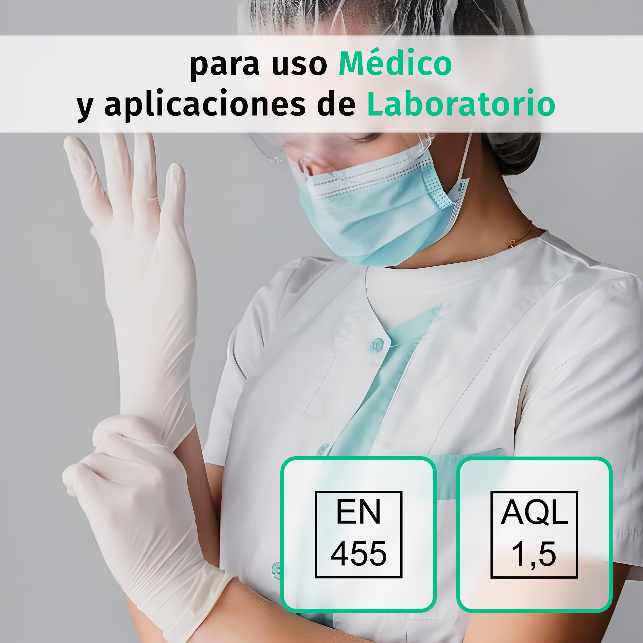 SF Guantes de nitrilo S blancos – 1000 (10x100) unidades, guantes desechables sin polvo, sin látex, médicos y de examen, aptos para cocina, limpieza, cosmética y uso doméstico