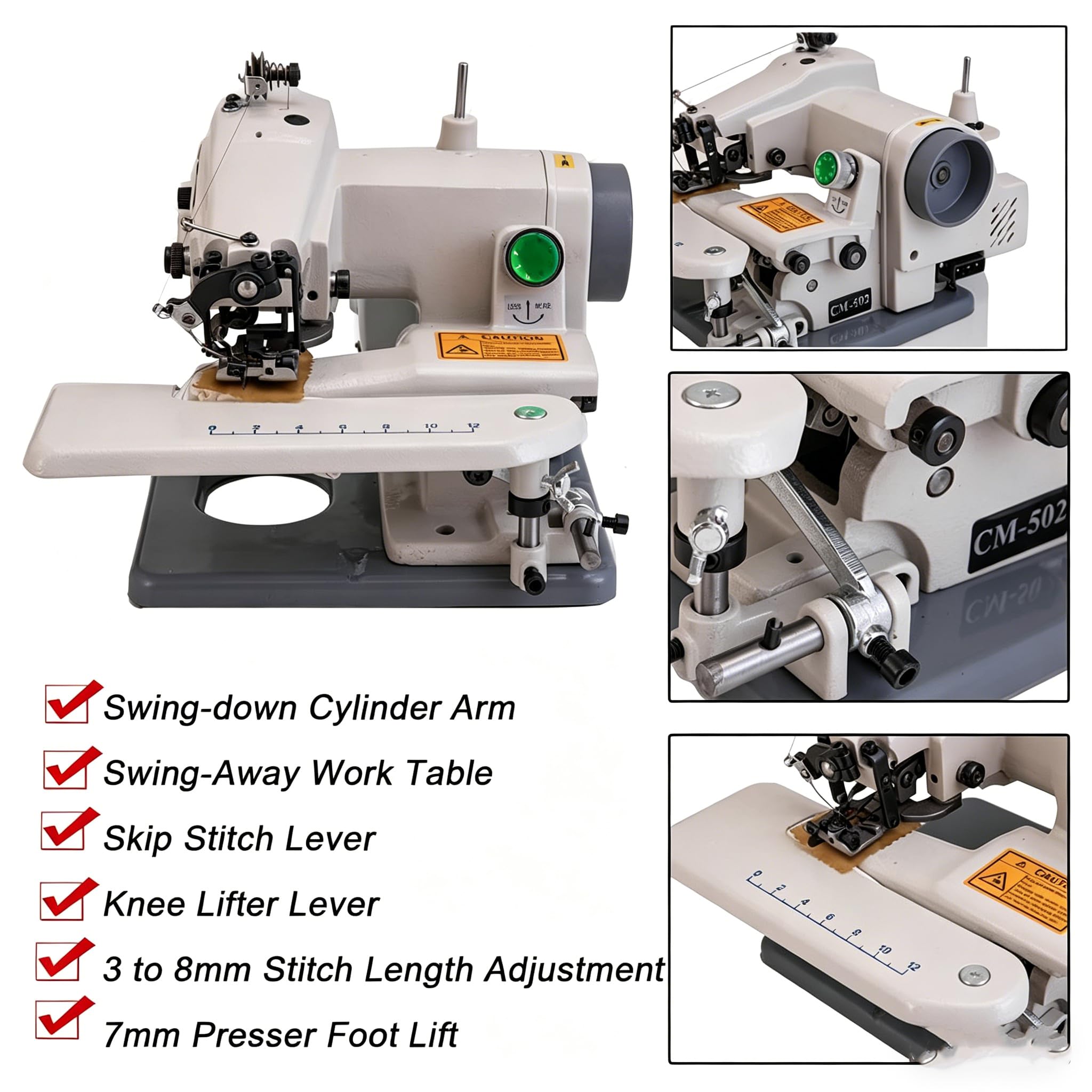 Máquina de coser de punto ciego, dobladillo de escritorio portátil para dobladillar puños, vestidos, faldas y cortinas, perfecta para alteraciones rápidas y acabado profesional