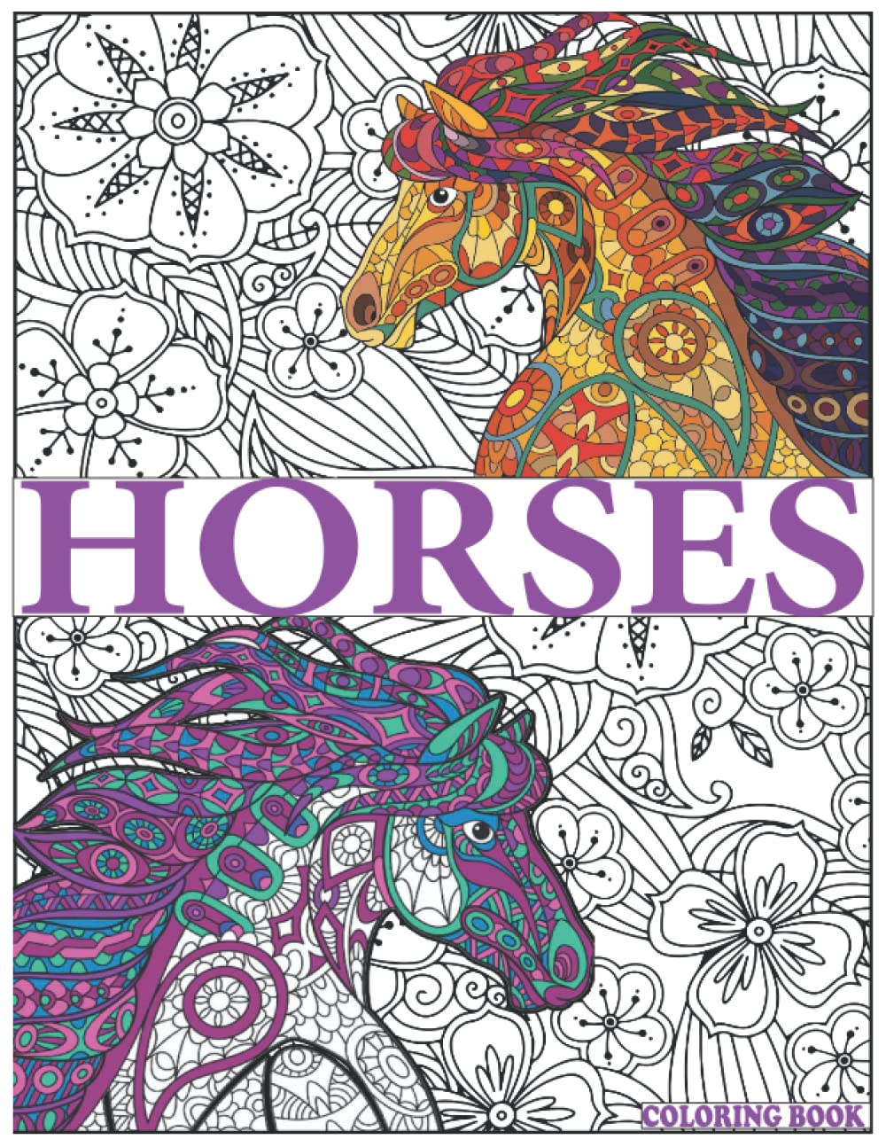 Buy Horses coloring book Mandala and Zentangle Horses Coloring Book