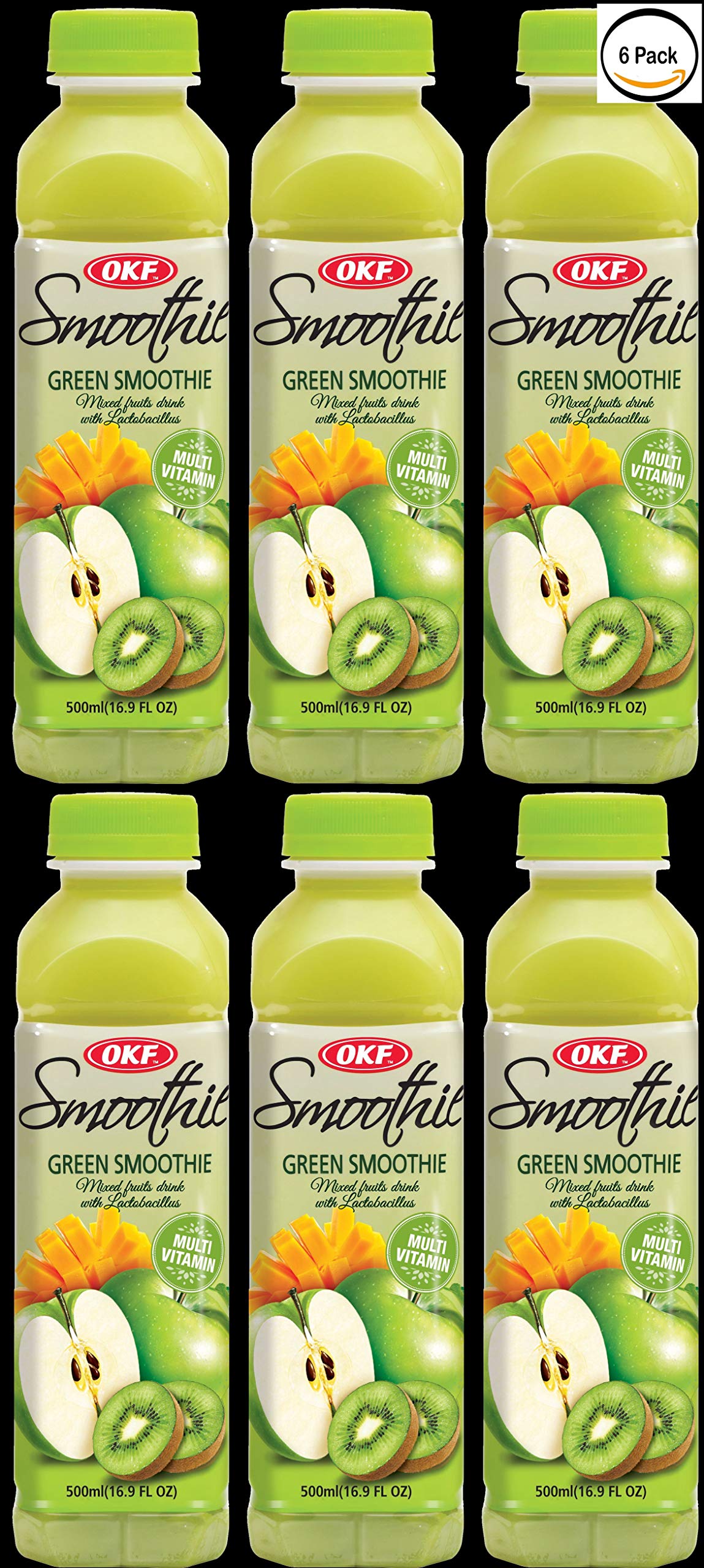OKF Smoothie, Multi Vitamin Premium New Drink, 16.9 Fluid Ounce (Green Smoothie, 6 Pack)
