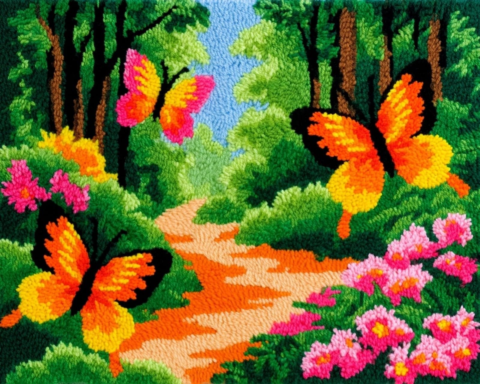 Wallphantom Latch Hook Craft Kits,Forest Butterfly