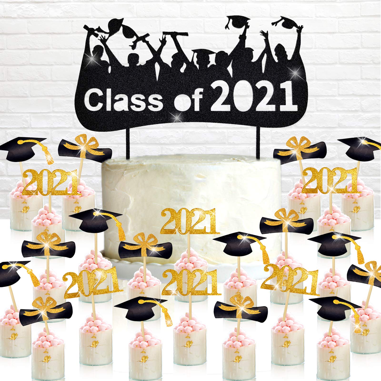 Buy 30+1 2021 Graduation Cake Toppers, Big Size Class of 2021 Cake