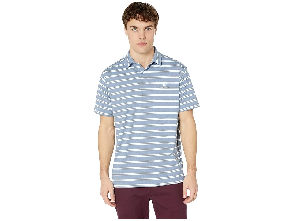 

Quiksilver Waterman Striped Reel Backlash Performance Polo (Blue Shadow Marl) Men's Clothing