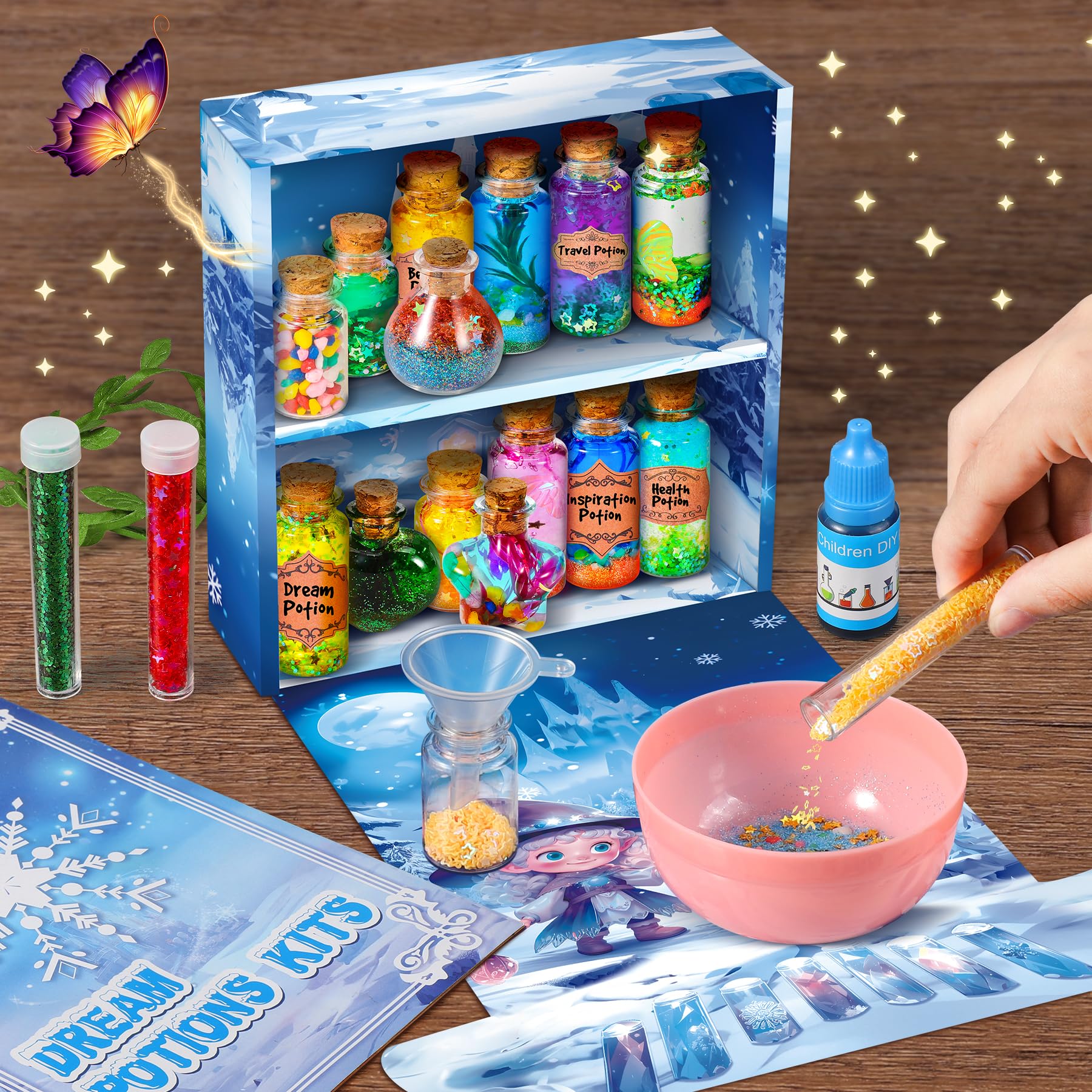 Subtail Pozioni Magiche Bambina - Kit Per Pozioni Fatate Lavoretti Creativi Per Bambini 6-12 Anni - Gelatina Magica Bambini Acqua - Giochi per Halloween Regalo Bambina 6 7 8 9 10 11 12 Anni femmina