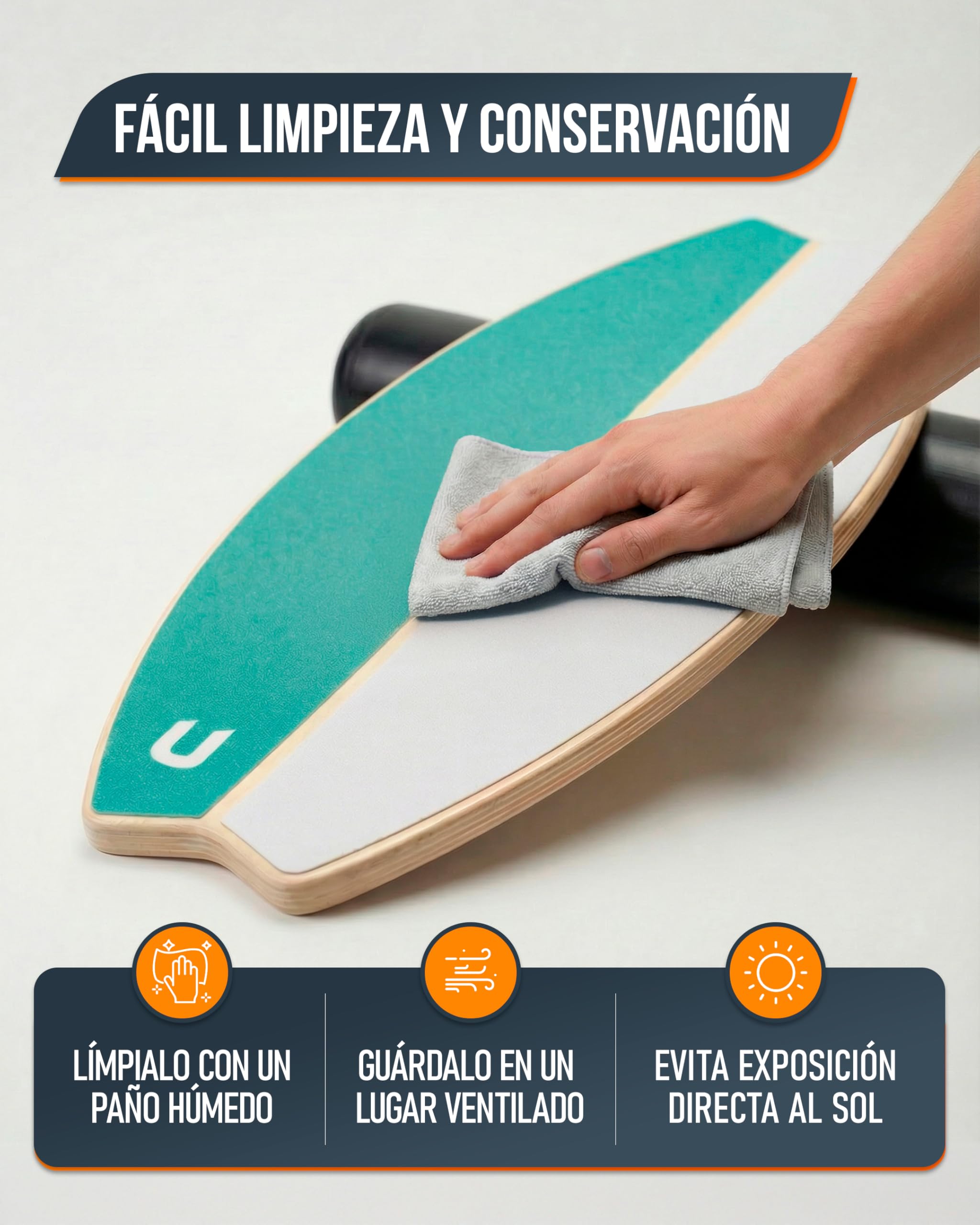 unycos - Tabla de Equilibrio Multifunción de Madera 80 x 35 cm con Rodillo y Pelota, Balance Board Antideslizante con 7 Modos y Topes Magnéticos, hasta 200 kg, para Core, Coordinación y Fitness