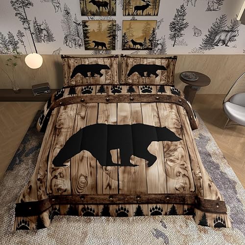 Miniatura 55 de Castle Fairy Juego de edredón con motivo de girasol tamaño queen, ropa de cama rústica de granja con diseño de abejas de 3 piezas para niños