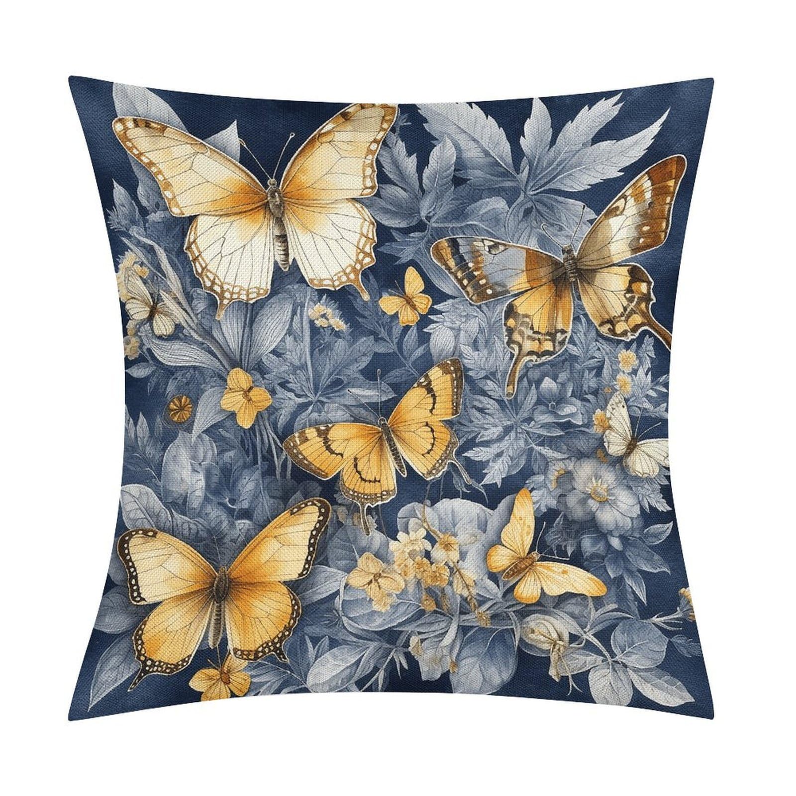 Adfgyerh Style Several Species Of Butterflies Pillow Covers Soft And Comfortable Invisible Zipper ，Home Decor 18X18 Inch Edging Technology，Throw Pillow Covers For Couch Sofa Bedroom Living Room.