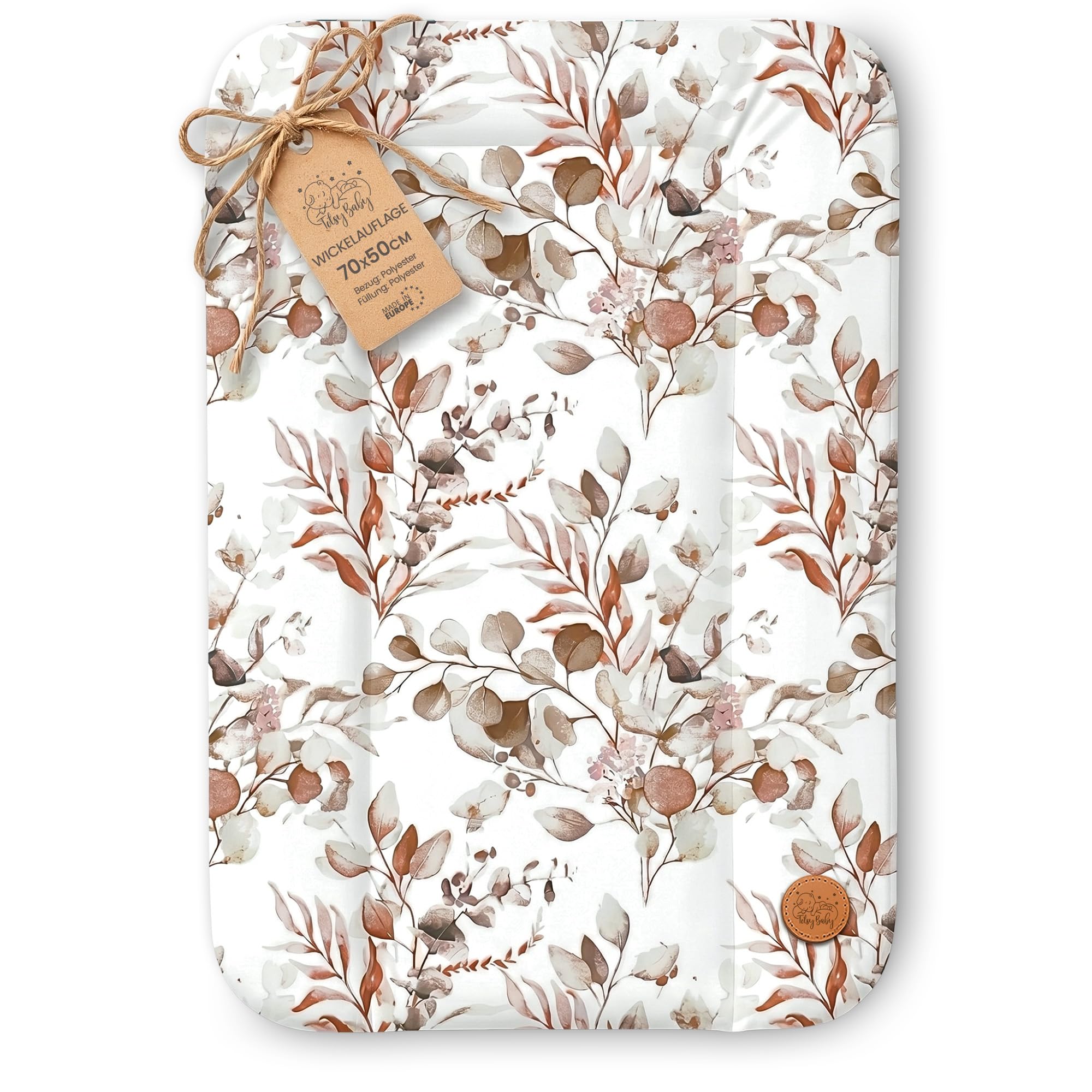 Baby Changing Mat 70 x 50 cm – Changing Table with Waterproof and Rigid Mat for Hemnes or Malm Dresser Easy to Clean Leaves
