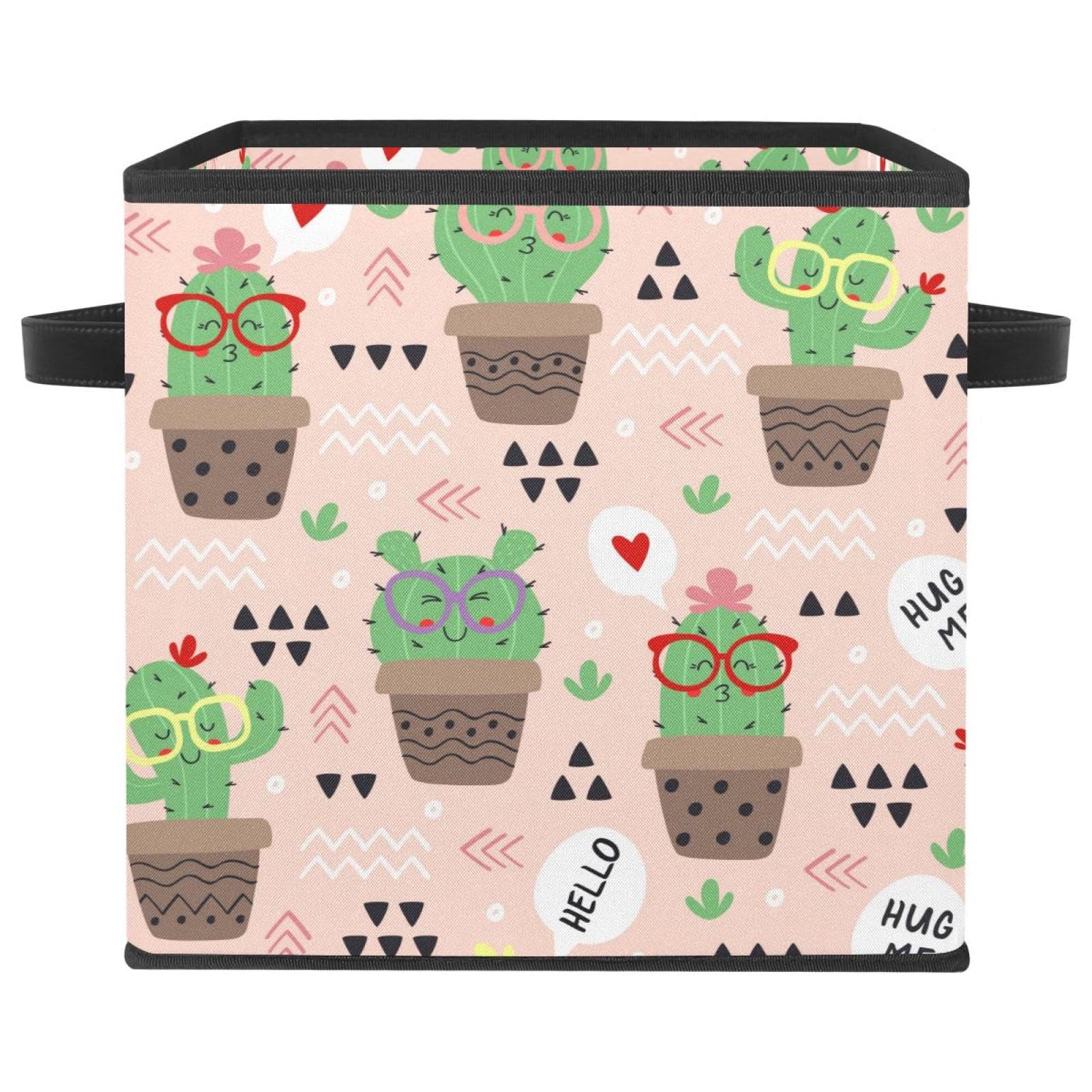 Organiseur de placard motif cactus panier de rangement tissu pour chambre et maison