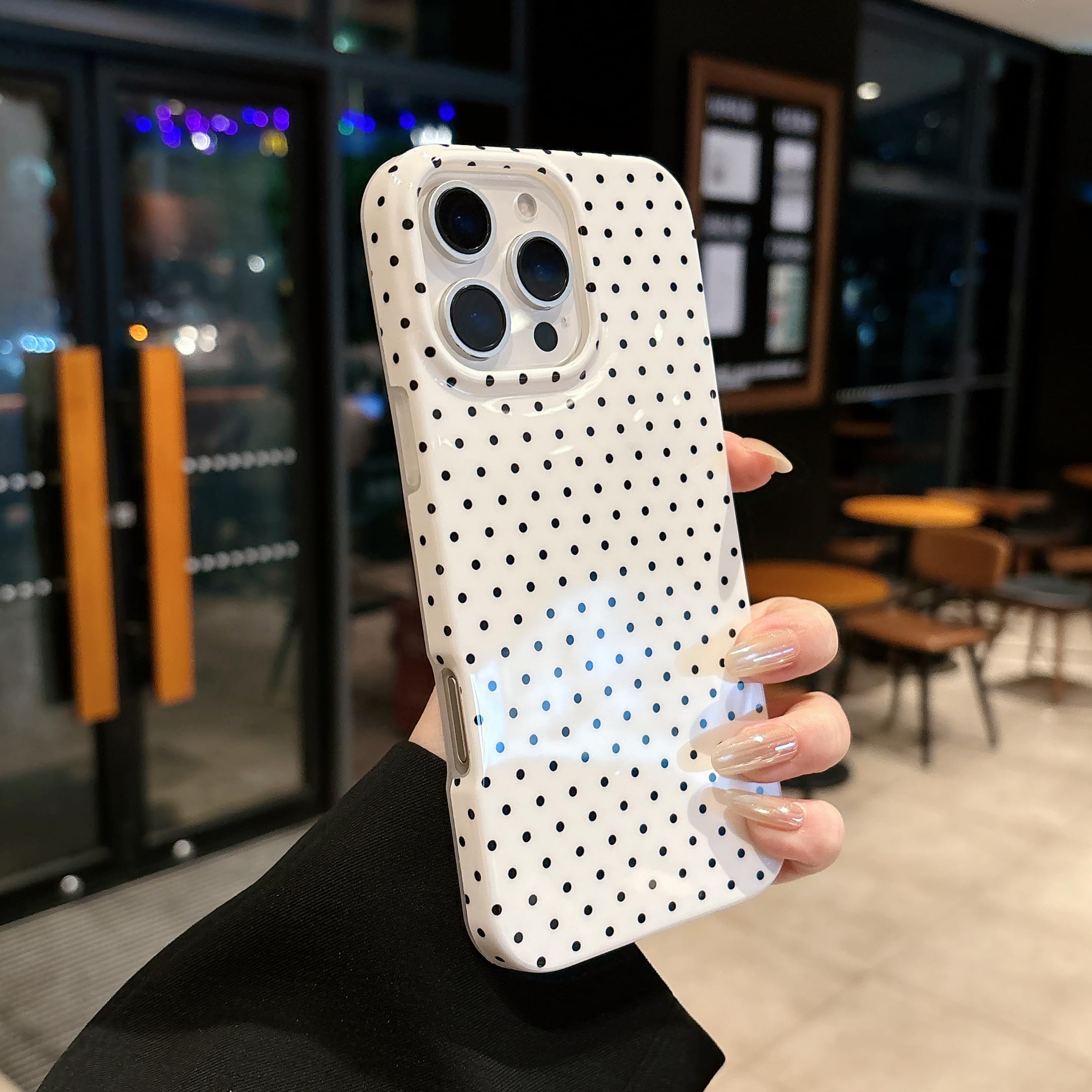 Compatible With MagSafe Polka Dot Case For IPhone 16 Pro Max Cute Aesthetic Polka Dots Magnetic Phone Case Soft Tpu Hard Pc Protective Phone Cover Women Girls - View #4