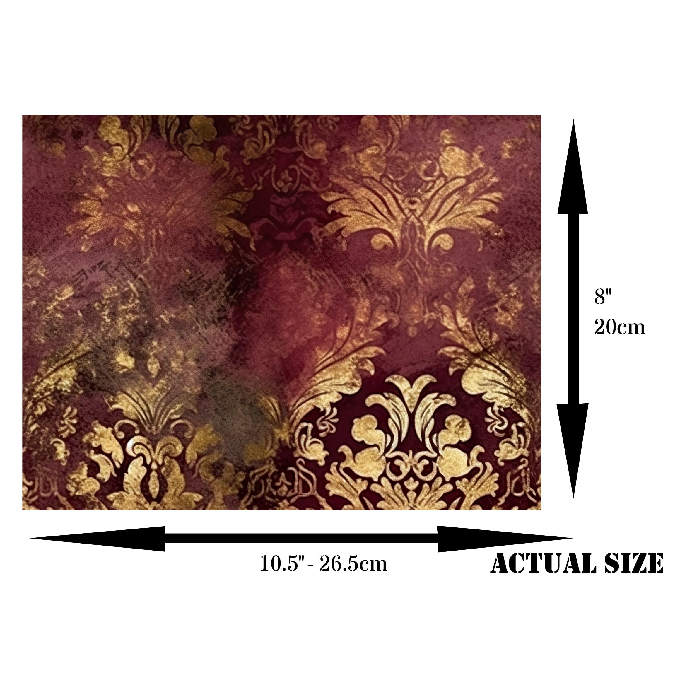 Carta Di Riso Nera Grunge Damascata - 6 Fogli 20x26.6cm Per Scrapbooking, Decoupage, Artigianato - Foto 7