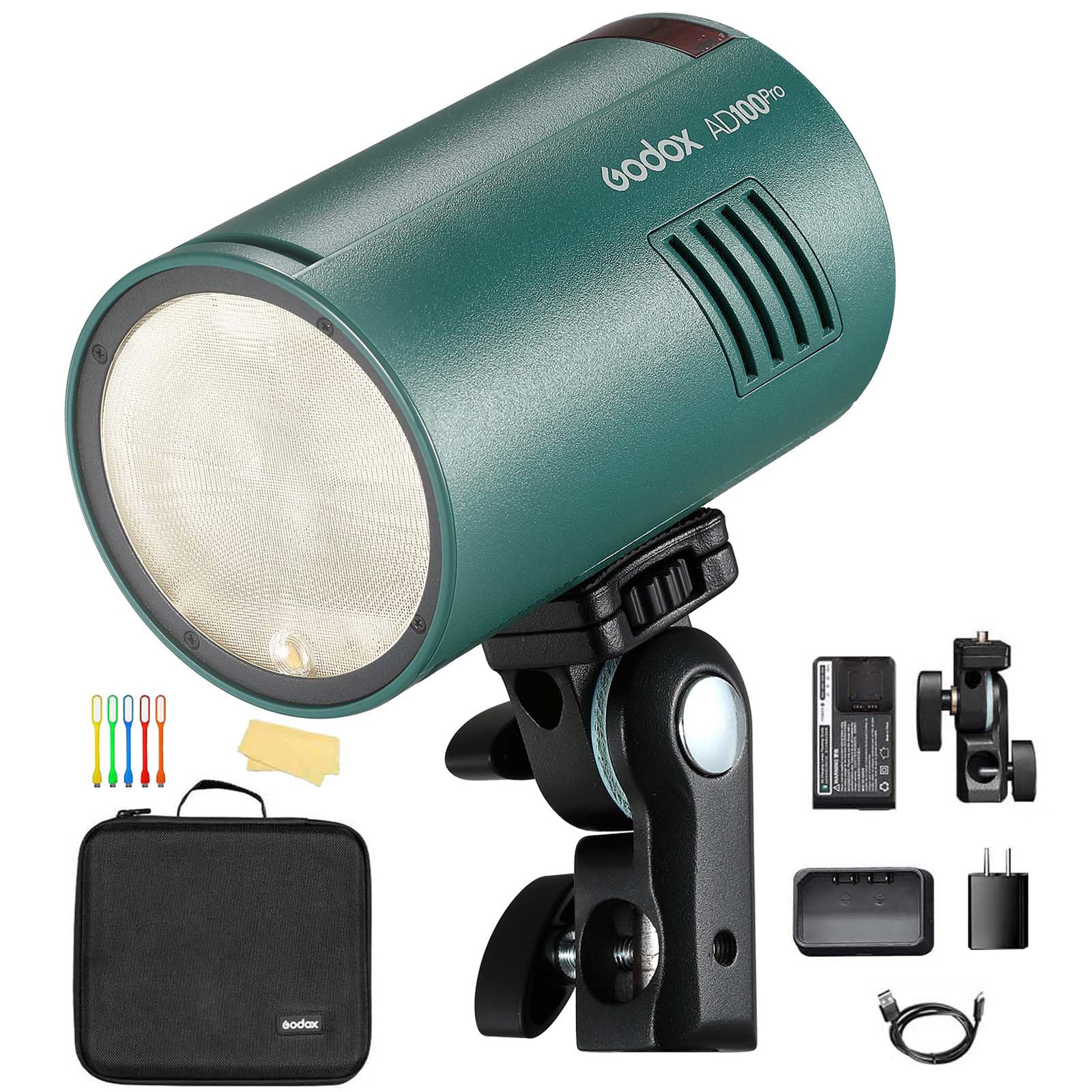 GODOXAD100pro Strobe flash light Portable 100Ws 2600mAh Battery 2.4G Wilreless X System 1/8000 HSS 0.01-1.5s Recycling 360 Full Power Flashes for Photography Shooting Studio (AD100P-GR)