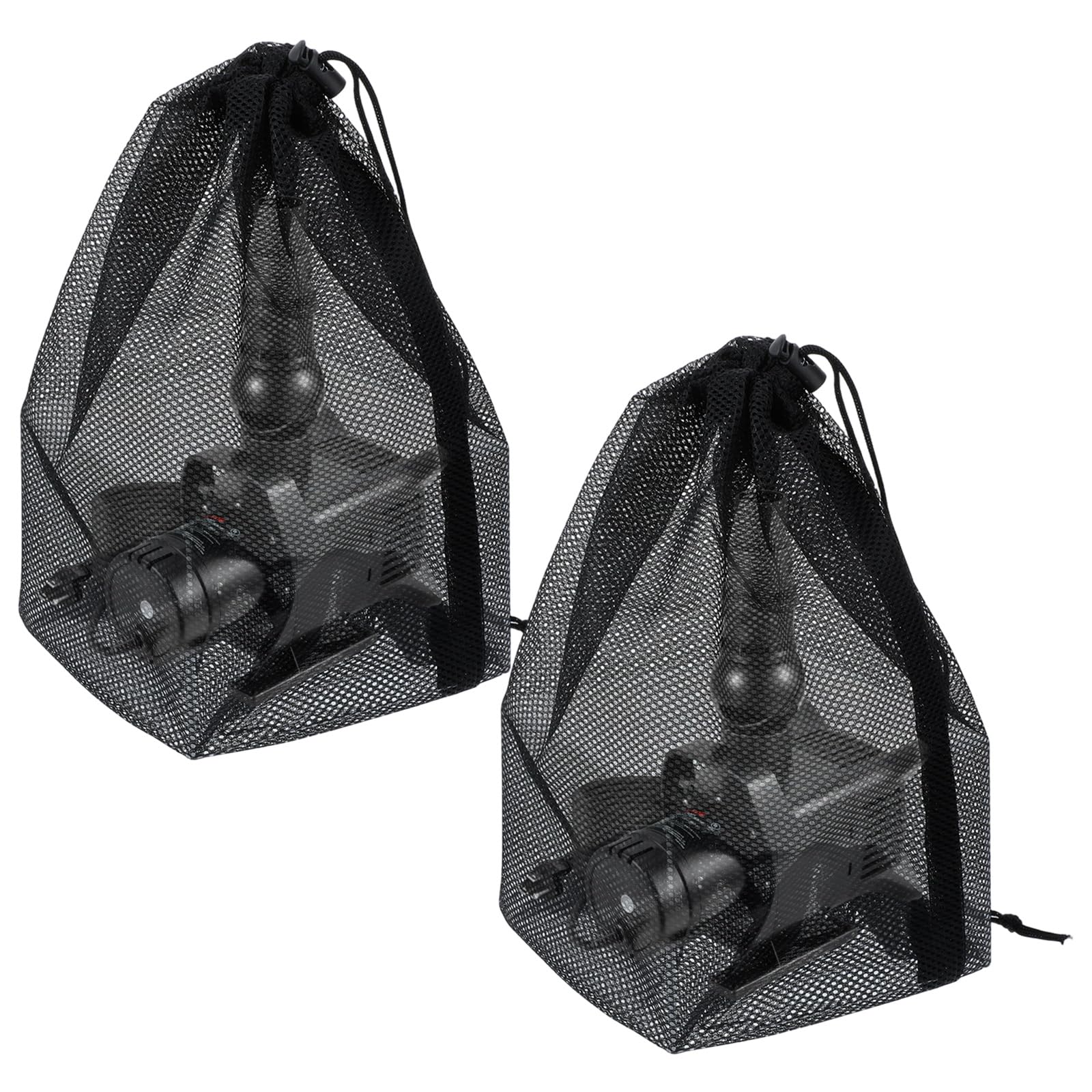 2Pcs 11.81" X 15.75" Pond Pump Cover Filter Bag Drawstring Submersible Water Barrier Bag Large Pond Pump Filter Bags Black Mesh Media Bags for Outdoor Ponds Filters Aquarium Swimming Pool Fountai
