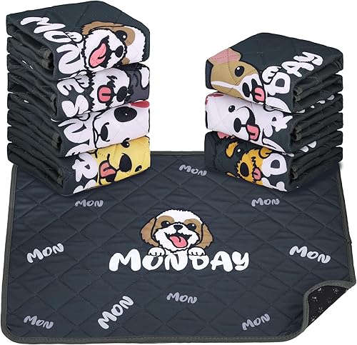 Paquete de 7 almohadillas reutilizables para cachorros, almohadillas lavables para orina de perro de 18 x 24 pulgadas, almohadillas antideslizantes