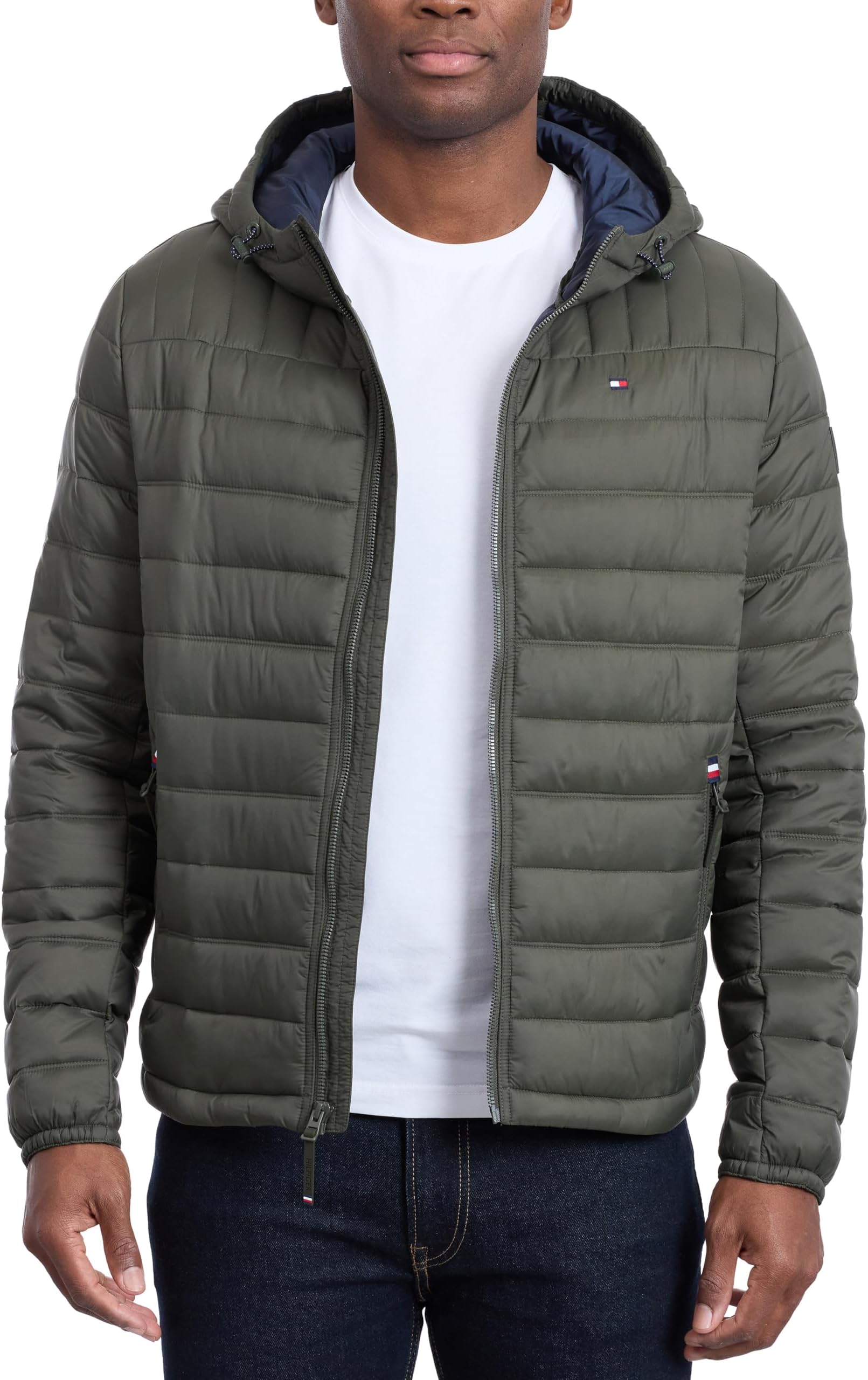 Men's Down Alternative Hooded Puffer Jacket (Standard and Big & Tall)
