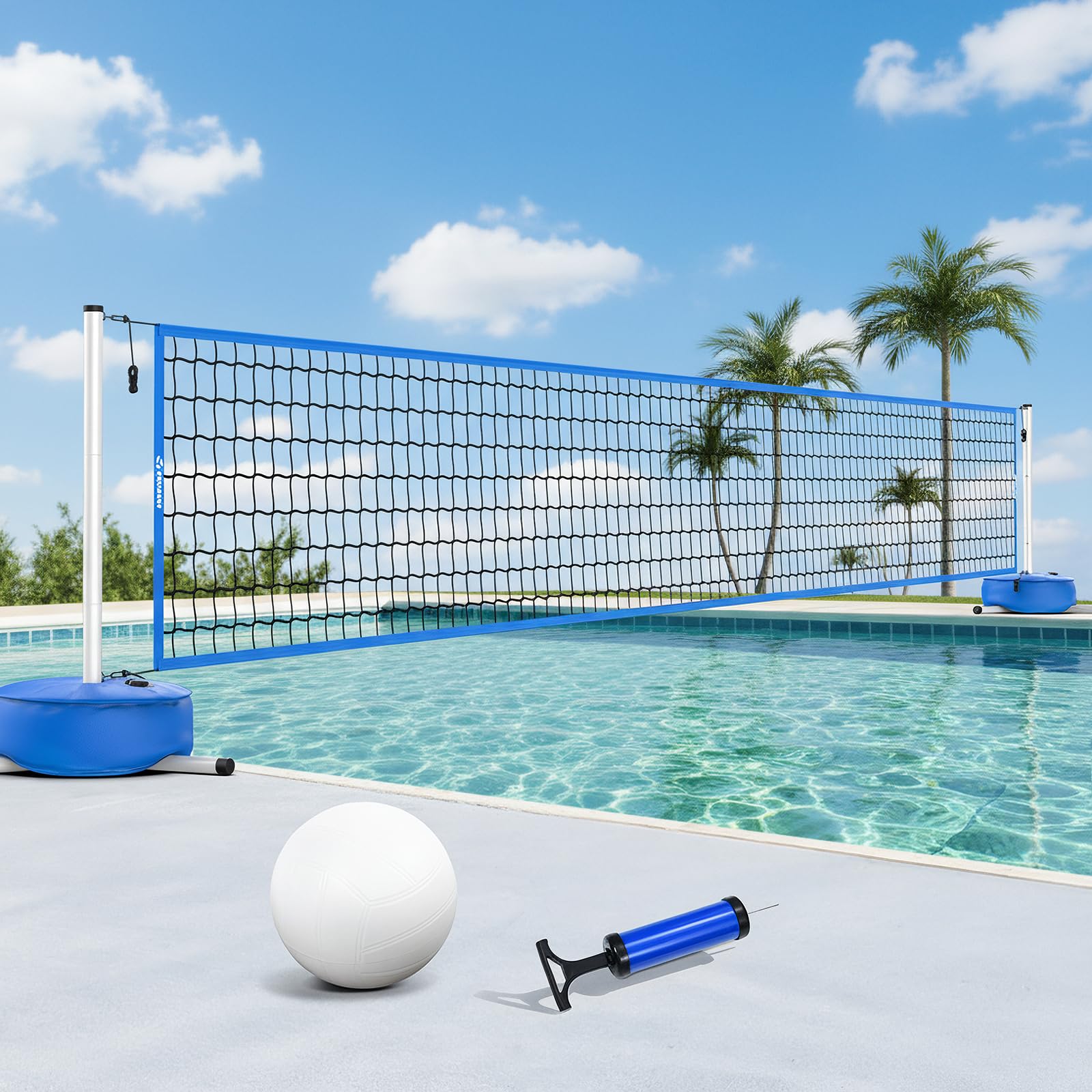 Photo 1 of Patiassy Pool Volleyball Net Adjustable 15-32FT Set for Inground Pools