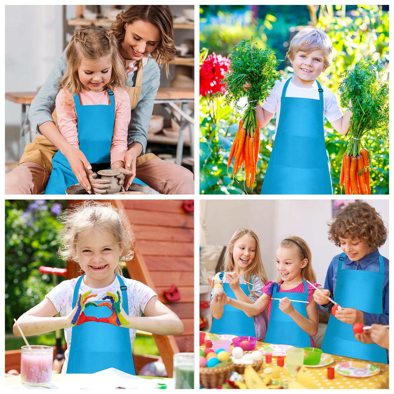 NACHLYNN 4/10/20 pezzi Grembiule regolabile per bambini con 2 tasche Grembiuli da pittura per bambini per pittura artigianato cucina