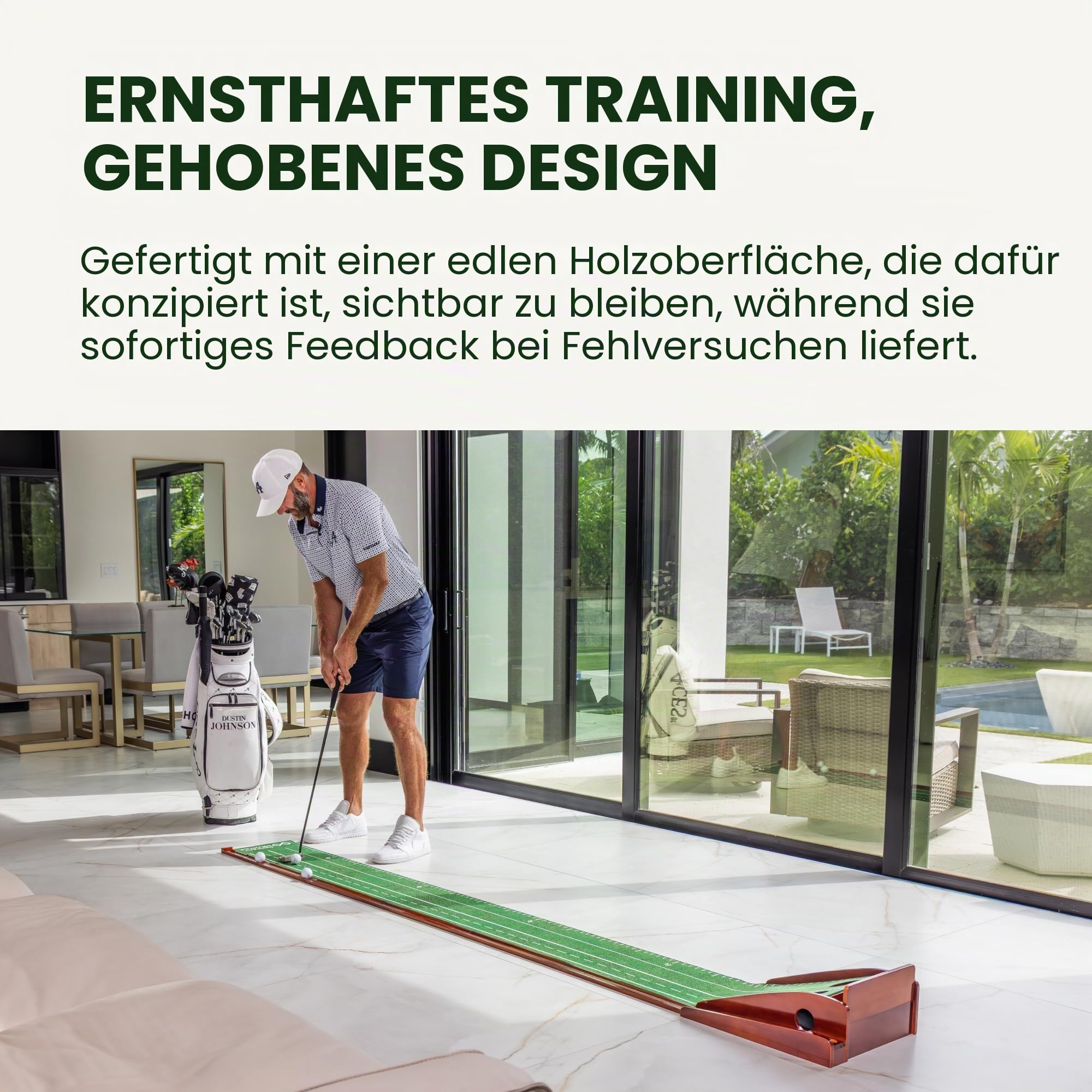 Perfect Practice Golf Putting Matte – Tragbares Putting Grün Indoor Outdoor Training mit Ballrücklauf Golf Trainingshilfe