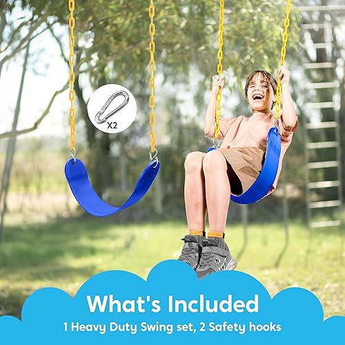 Miniatura 5 de TURFEE Juego de columpios para exteriores  Paquete de 1 kit de reemplazo de asiento de columpio con cadenas de alta resistencia  Accesorios para