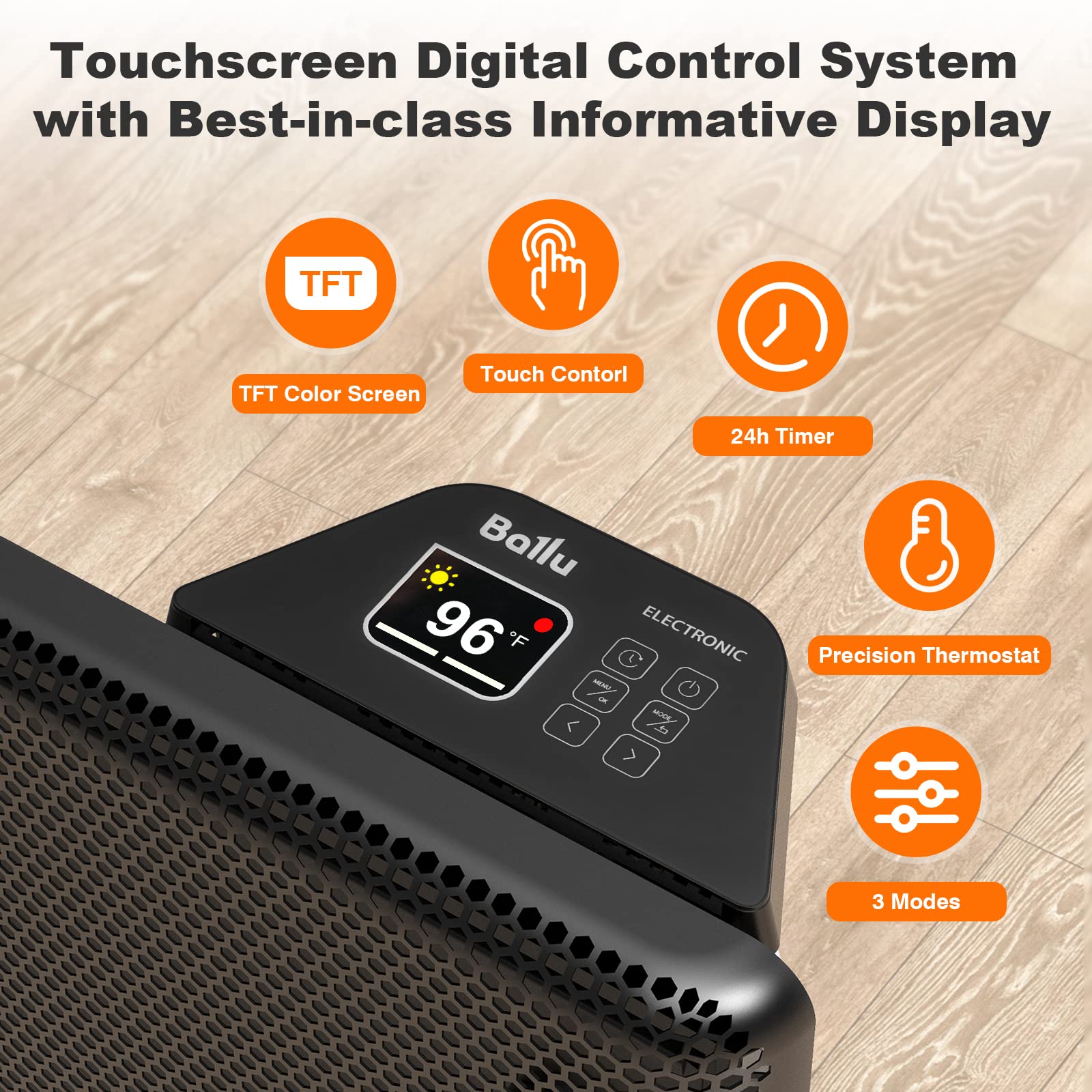 Ballu Infrared Space Heater for Indoor Use?1500W Full Room Quiet Heating