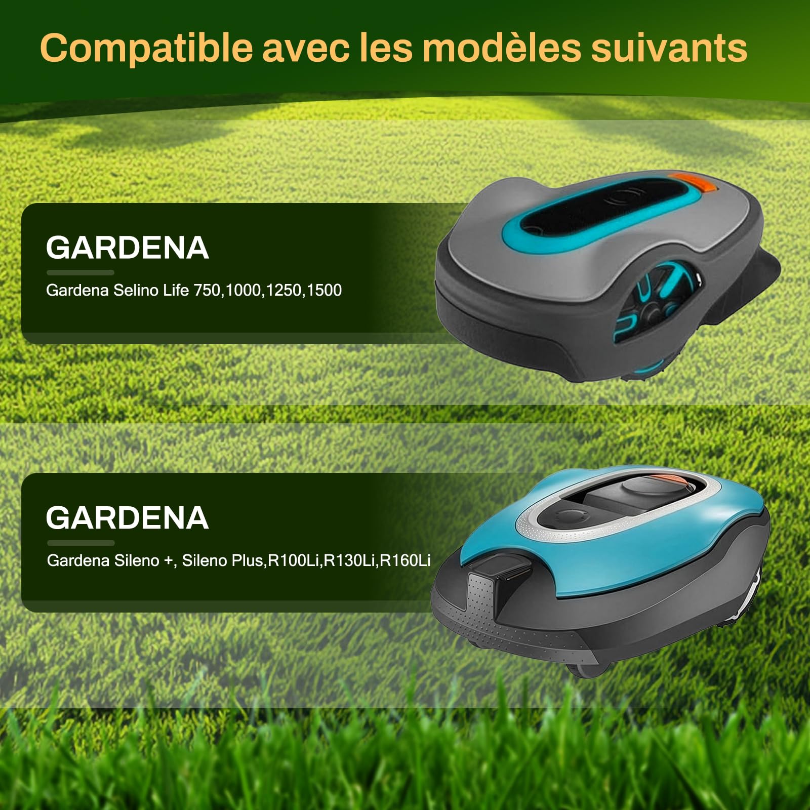 【Coupe Plus Efficace】 Disque de Lames + 6 Pièces Compatibles avec Gardena Sileno Life, Sileno, Sileno Plus, R100li R130li R160li, Disque de Lames pour Tondeuse Robotisée