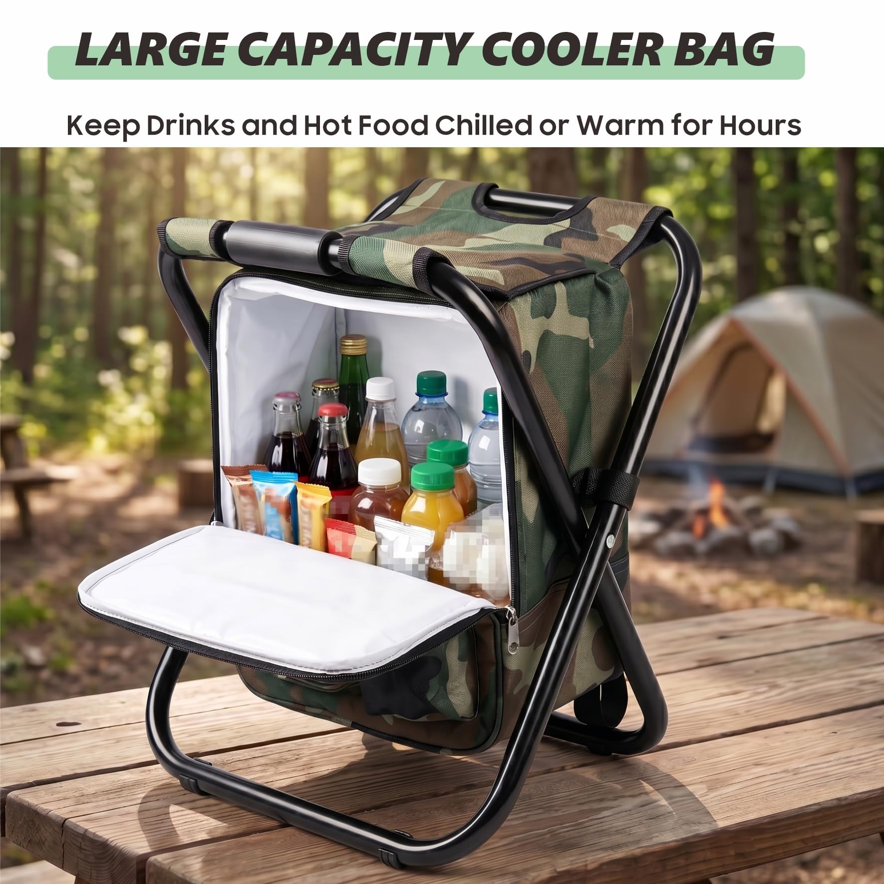3 in 1 sgabello da pesca zaino portatile leggero sedia zaino con borsa termica pieghevole zaino per campeggio caccia pesca