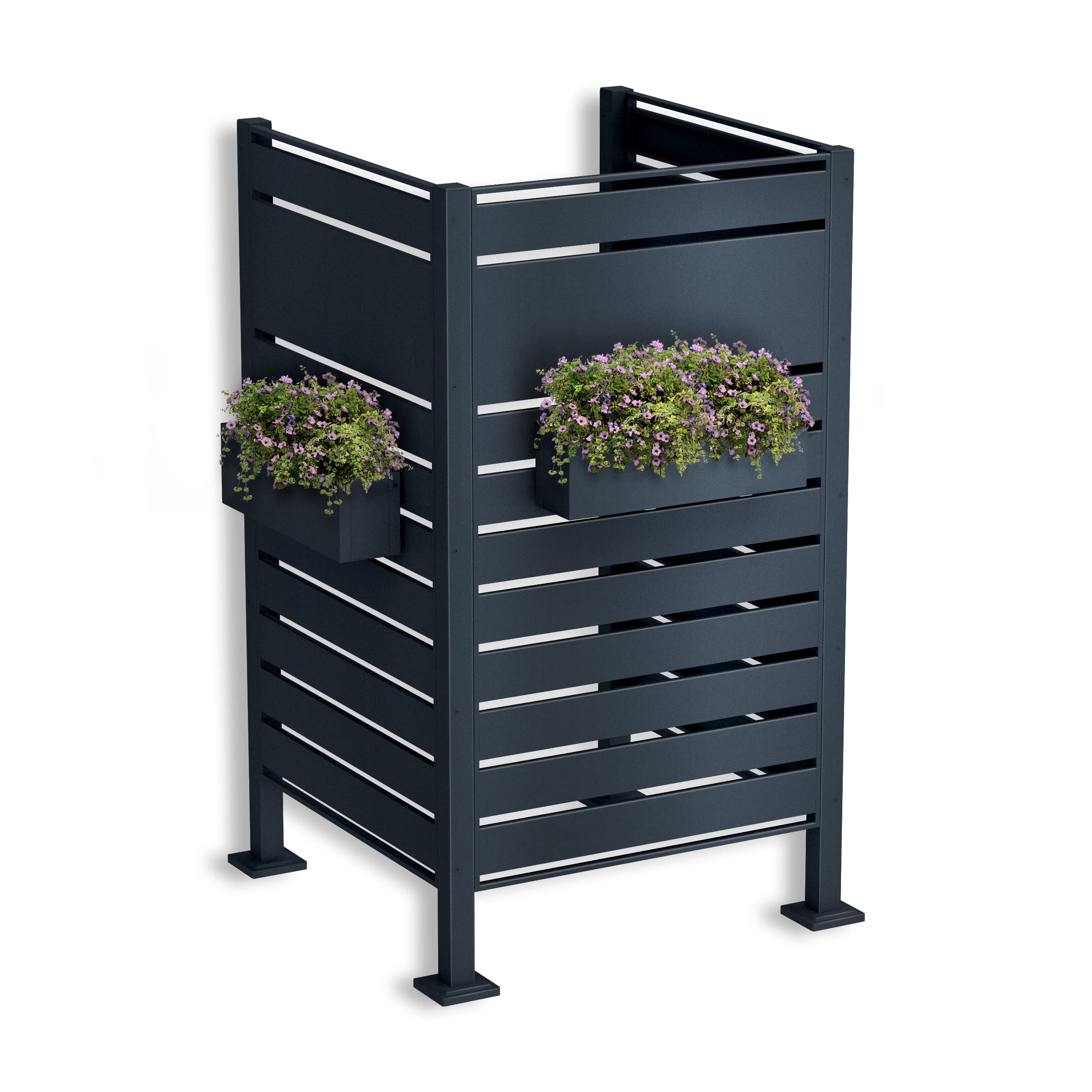 Metzler® Mülltonnenzaun mit Sichtschutz und modularem Design in Anthrazit RAL 7016 – wetterfest, robust und pflegeleicht – für 120l/240l Tonnen – 10 Jahre Ersatzteilverfügbarkeit