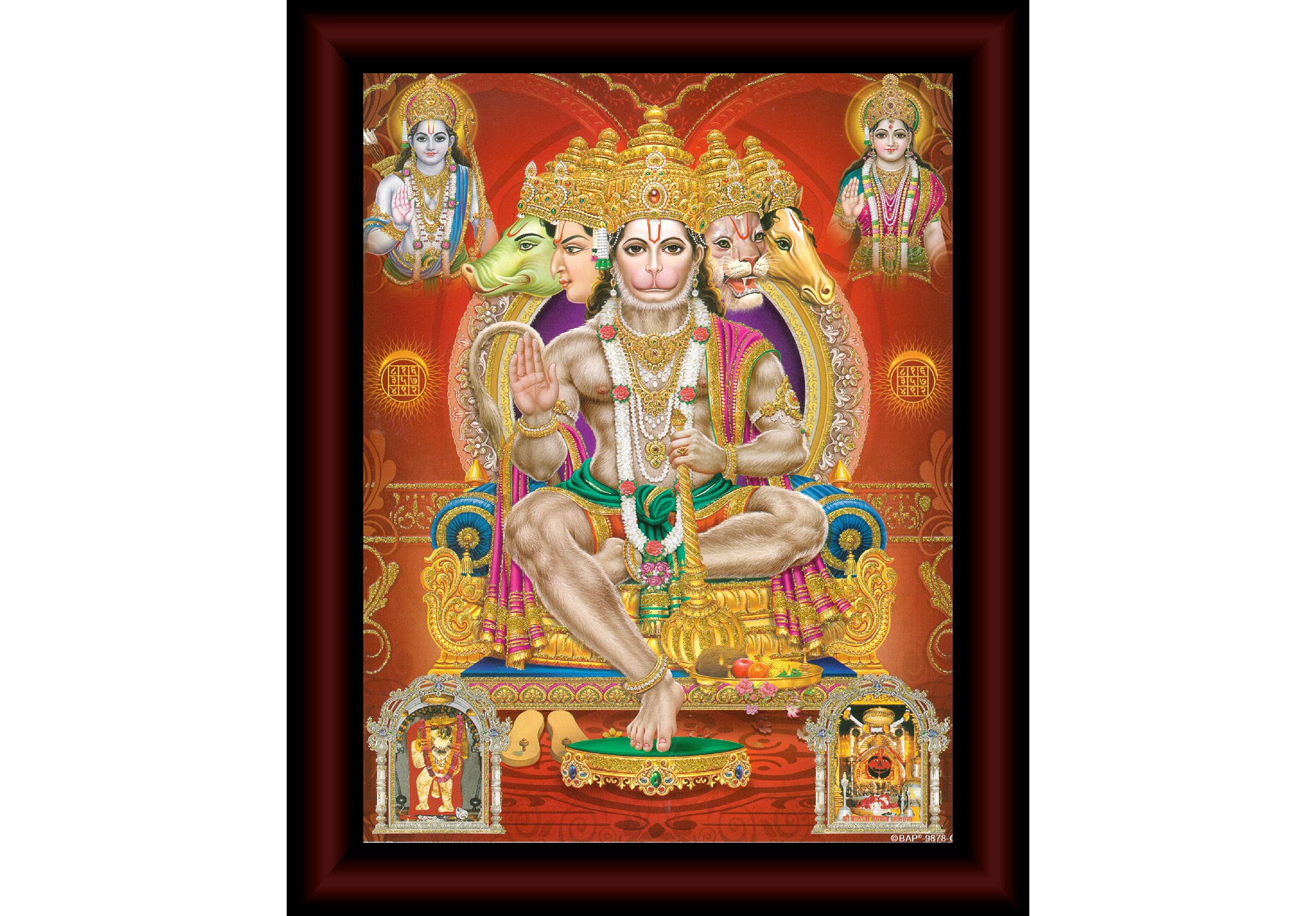 SAF paintings Panchmukhi Hanuman Framed Acrylic Glass Painting 14 inch x 11 inch SANFR33(Multicolor) (B089KB3RLD) Amazon Price History, Amazon Price Tracker