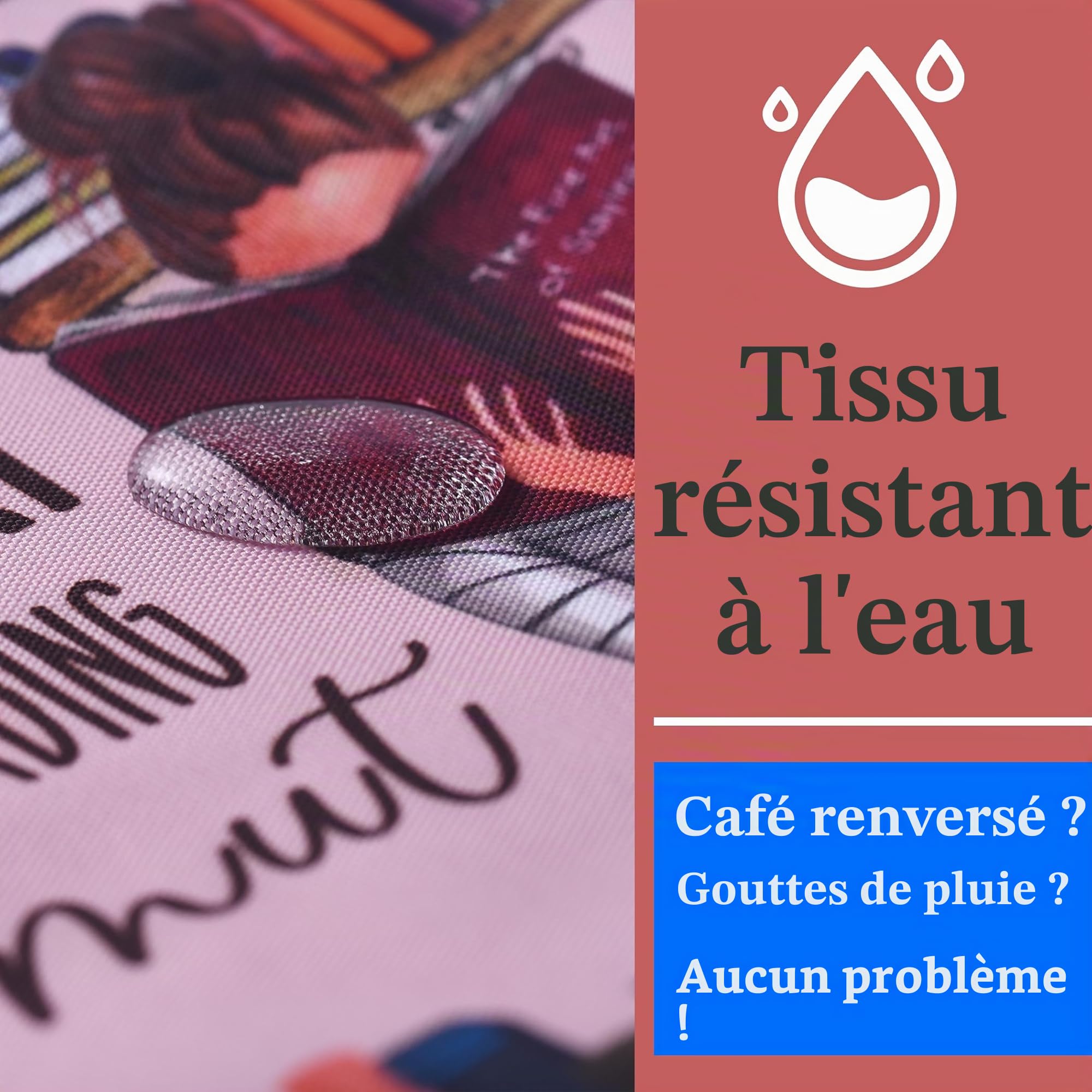 Housse de Protection de Livre pour Les Amateurs de Livres, Couverture de Livre pour Livres de Poche, Tissu Lavable, avec Fermeture éclair, Taille M, 27,9 x 22,9 cm