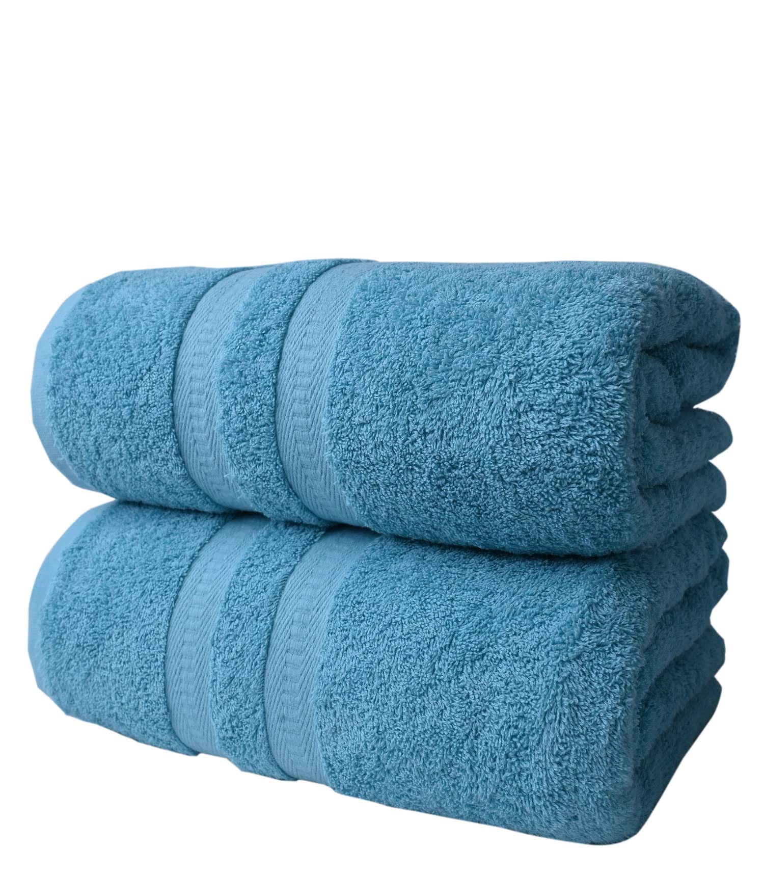 FB 2x Extra Large Super Jumbo Bath Sheets (100 x 200 cm-600 GSM) Luxury 100% Egyptian Combed Cotton Towel Super Soft Premium Hotel Quality Quick Dry Bathroom Towels Set (Aqua)