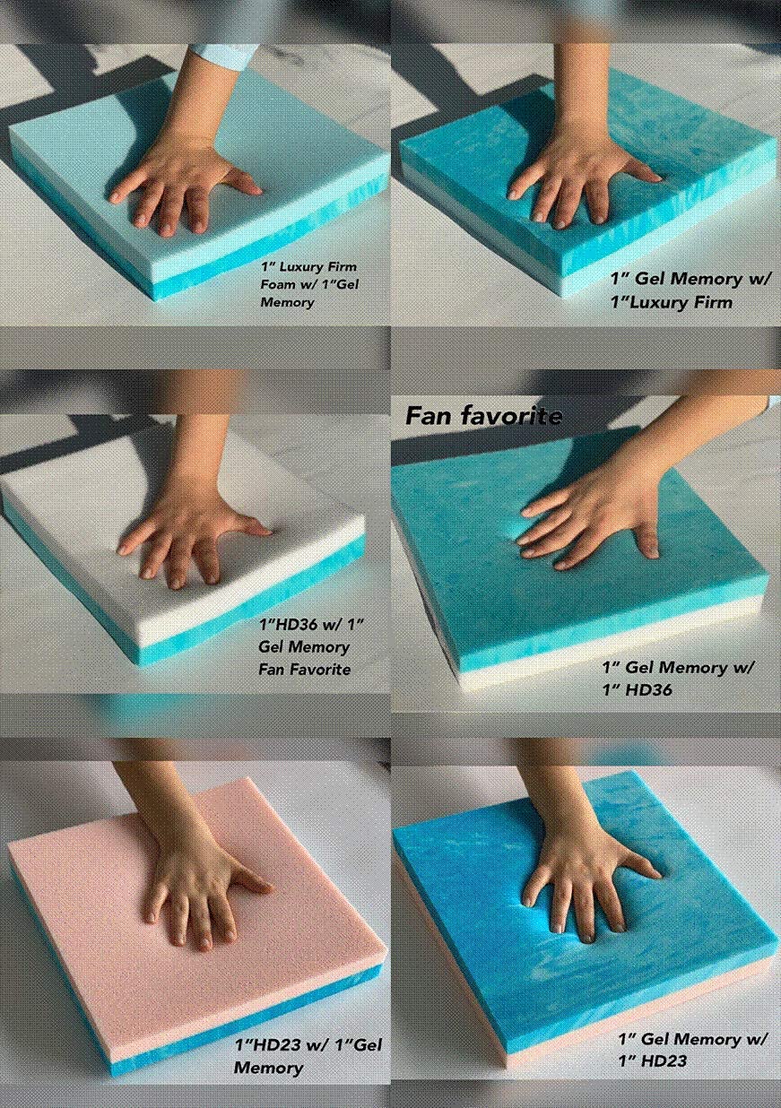 CertiPUR-US Certified Mattress Topper Sample Pack Gel Memory for Sleeping Comfort 2