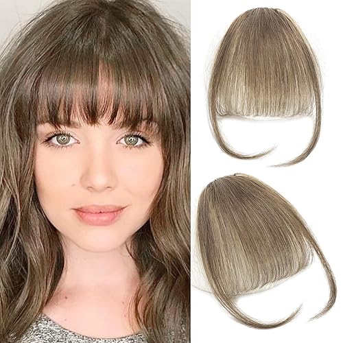 Extensiones de cabello humano 100 % real, flequillo falso con flequillo, flequillo con sienes, extensiones de cabello para mujer, uso diario