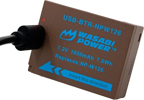 Miniatura 8 de Wasabi Power Batería USB (Serie Ginger) para Fujifilm NP-W126, NP-W126S Batería para Fuji X-T100, X-T200, X-S10, X-A3, X-A5, X-A10, X-E2S, X-E3, 4,