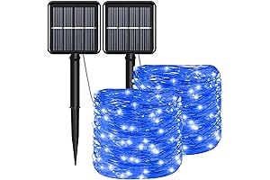 YAOZHOU Solar Christmas Lights Blue Outdoor Waterproof