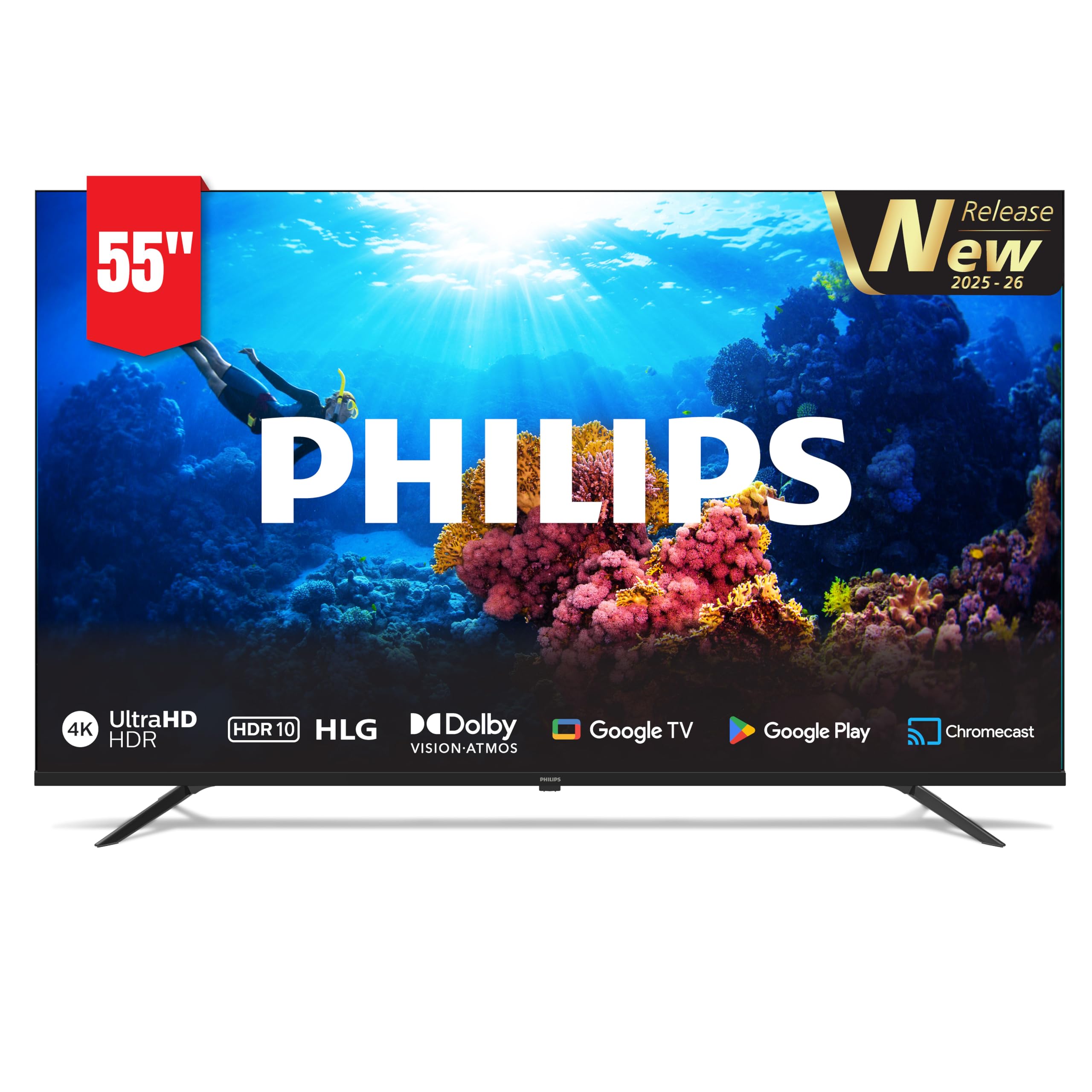 PHILIPS 55 INCH GOOGLE TV (2025-26 NEW MODEL) 4K UHD |GOOGLE