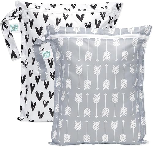 Miniatura 22 de Bumkins - Bolsa húmeda impermeable - Para bebé, viajes, traje de baño, pañales de tela, piezas de bomba, piscina, gimnasio, artículos de tocador,