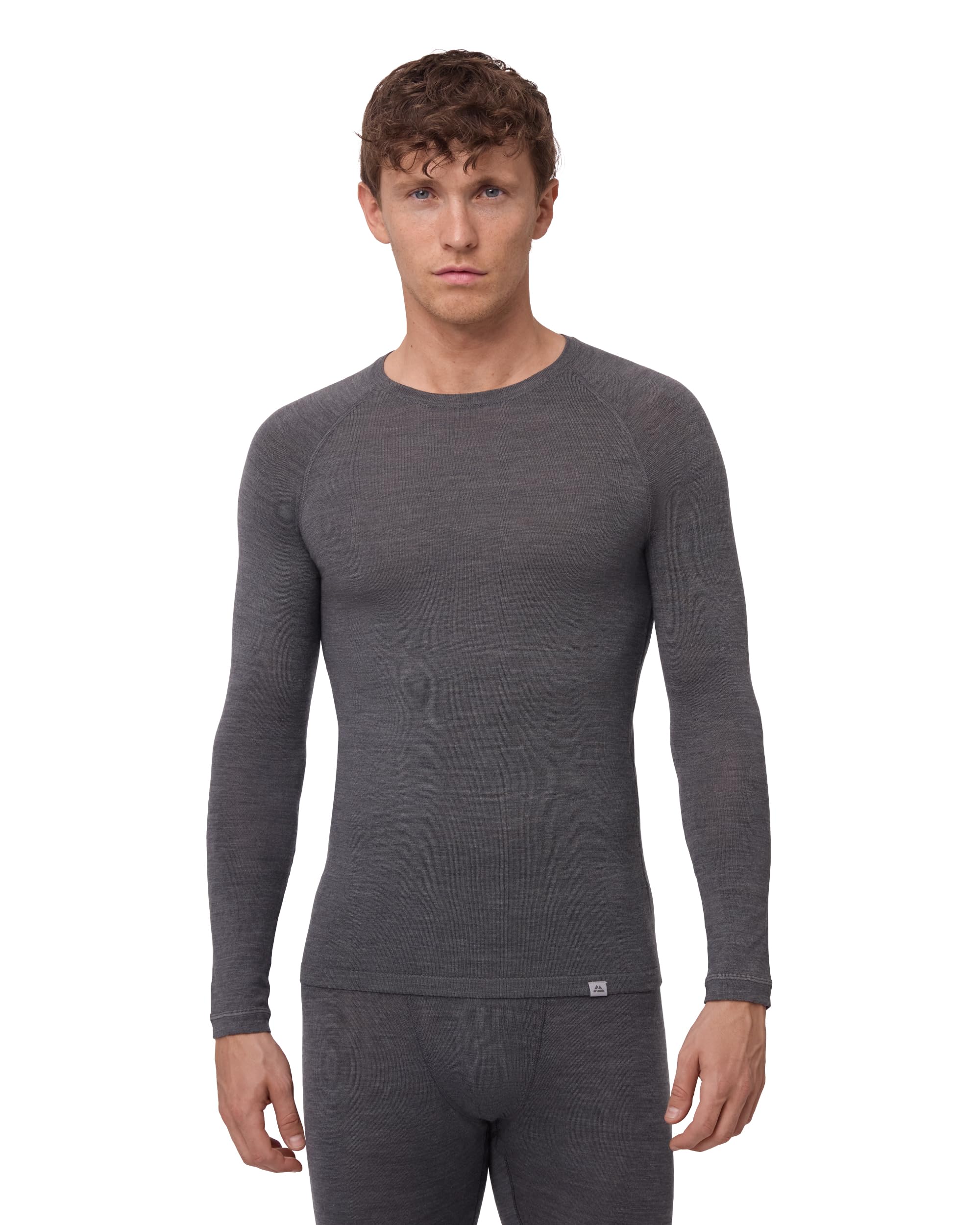 DANISH ENDURANCE Maglia Termica Uomo in Lana Merino, Manica Lunga, per Sci, Trekking, Escursionismo con o Senza Chiusura Zip