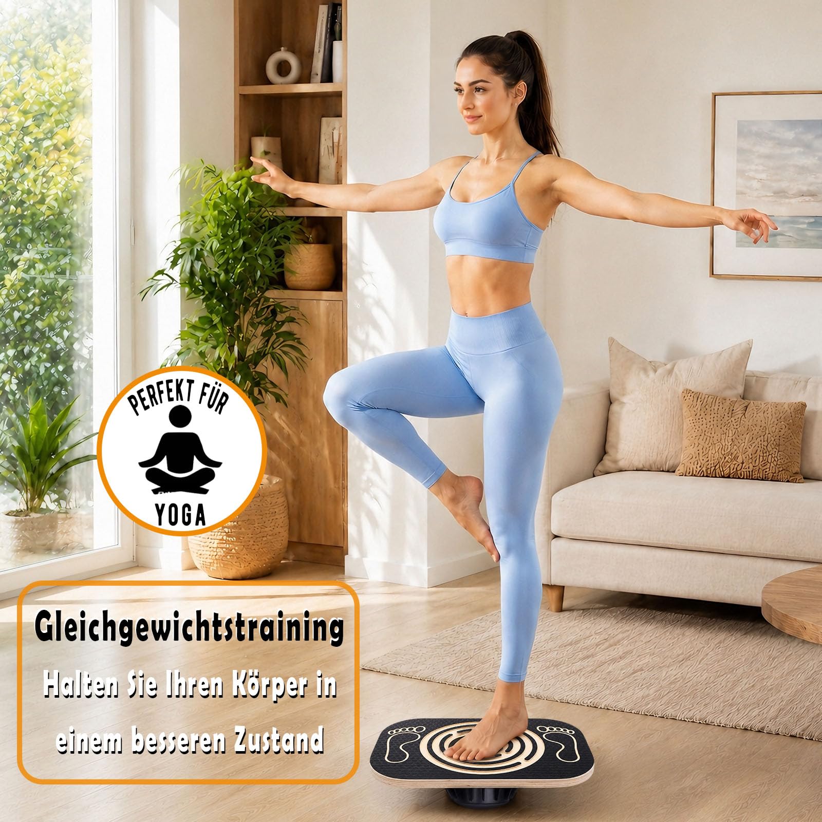 Balance Board in legno con labirinto, per bambini, per fitness e yoga, con labirinto a sfera, per sport interattivi in famiglia