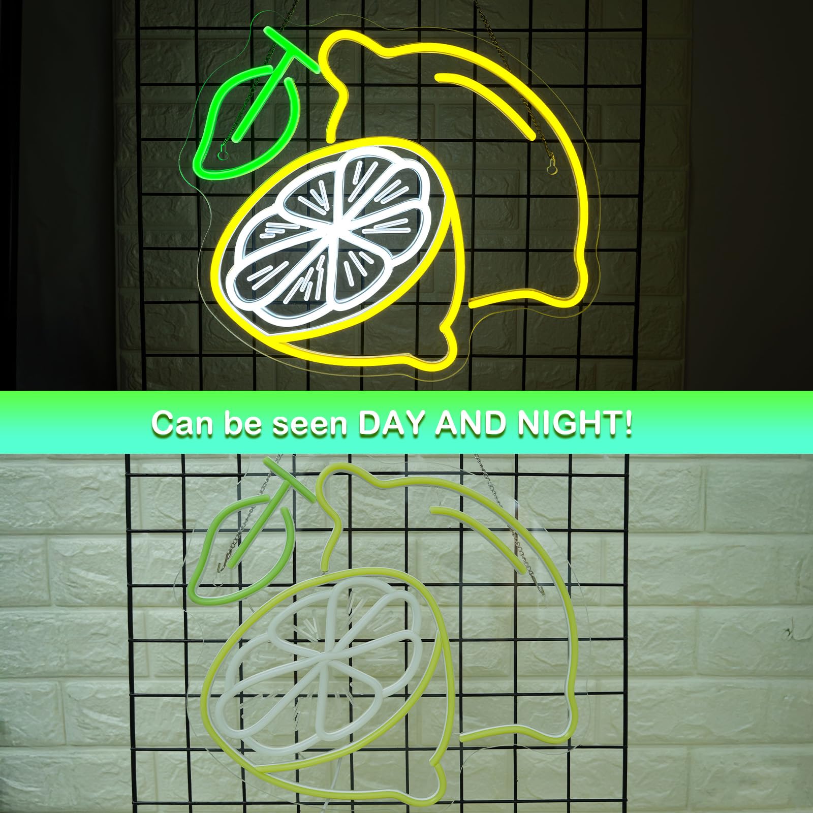 ineonlife Limone Scritte Neon, Lemon Scritta Led, Insegne Luminose per Decorazione, Insegna Neon per Negozio di Limonate,Negozio di Frutta,Negozio di Bevande,Cucina,Soggiorno,Camera da Letto,Bar