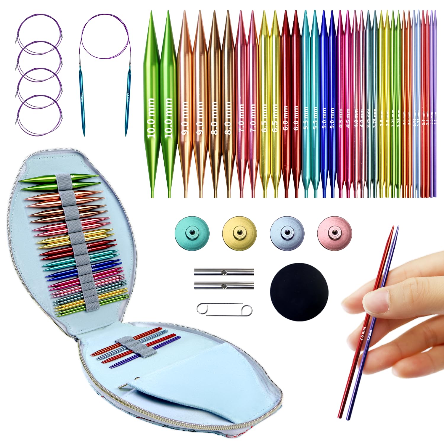 Lewhoo Circular Knitting Needles Set 17 Pairs