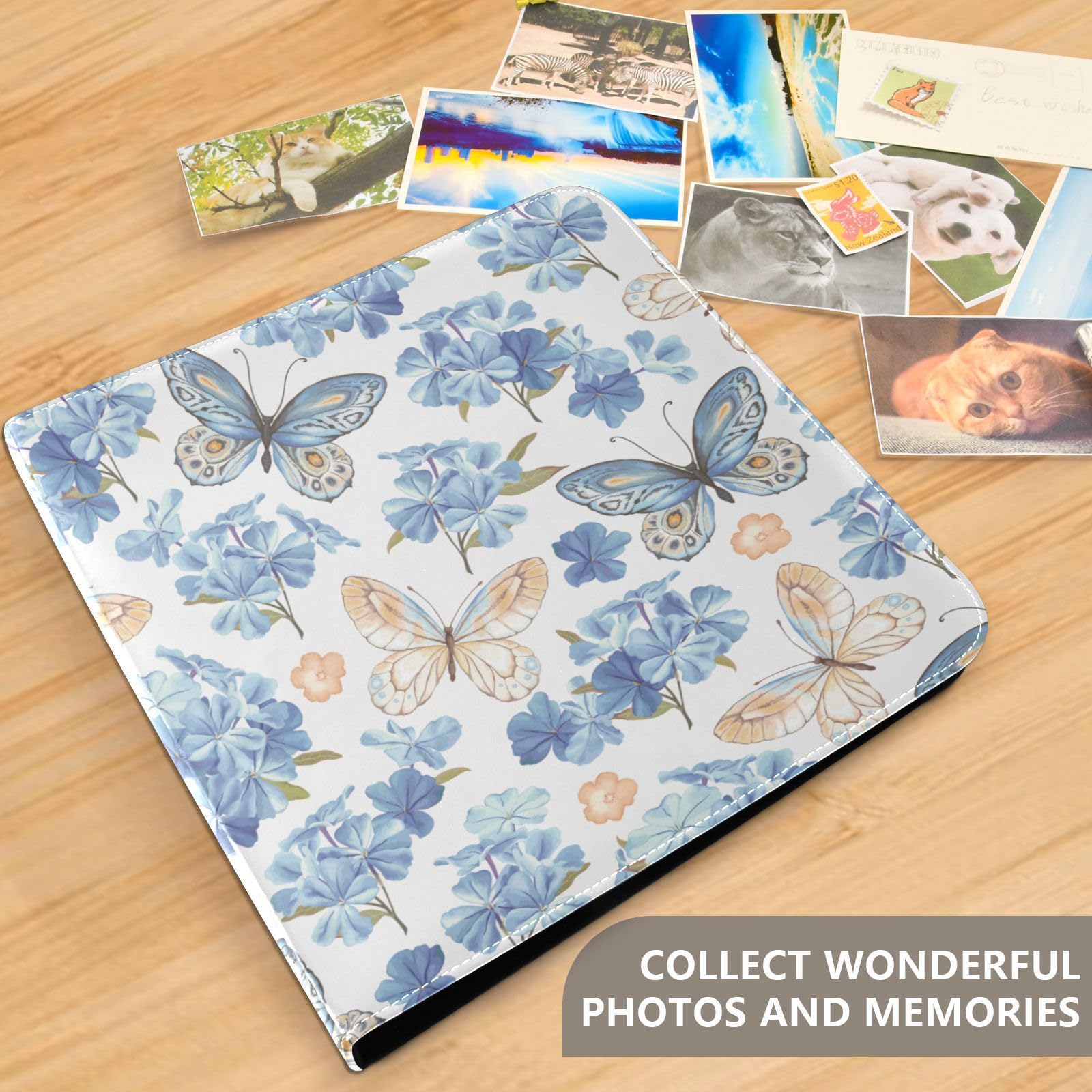 Álbum de fotos, páginas autoadhesivas, estanterías, álbumes de fotos, álbumes de fotos para 4 x 6 flores, mariposas