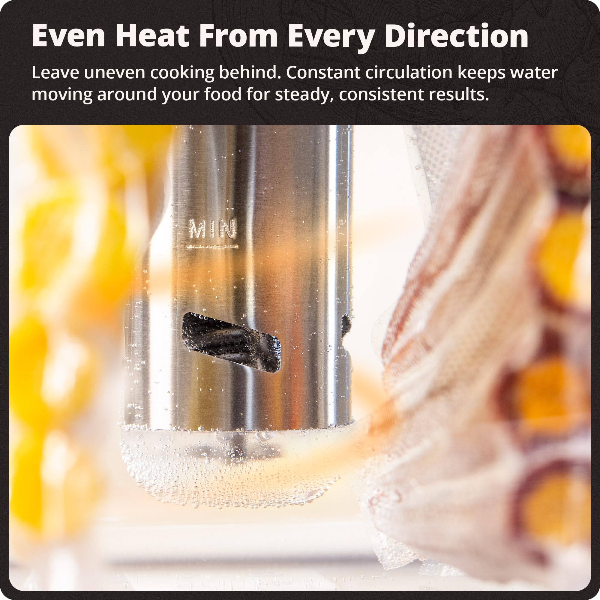 Greater Goods Kitchen Sous Vide - Una potente macchina di cottura di precisione a 1100 Watt; Circolatore ad immersione ultra silenzioso con motore brushless (onice nero)